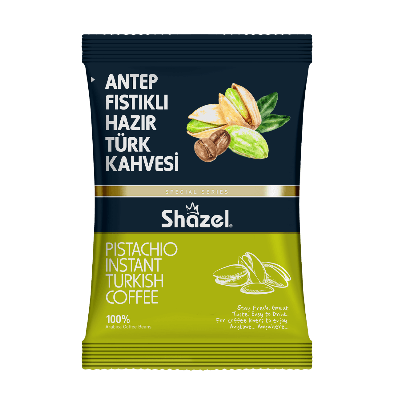 SHAZEL Pistachio Instant Turkish Coffee - 100 g 