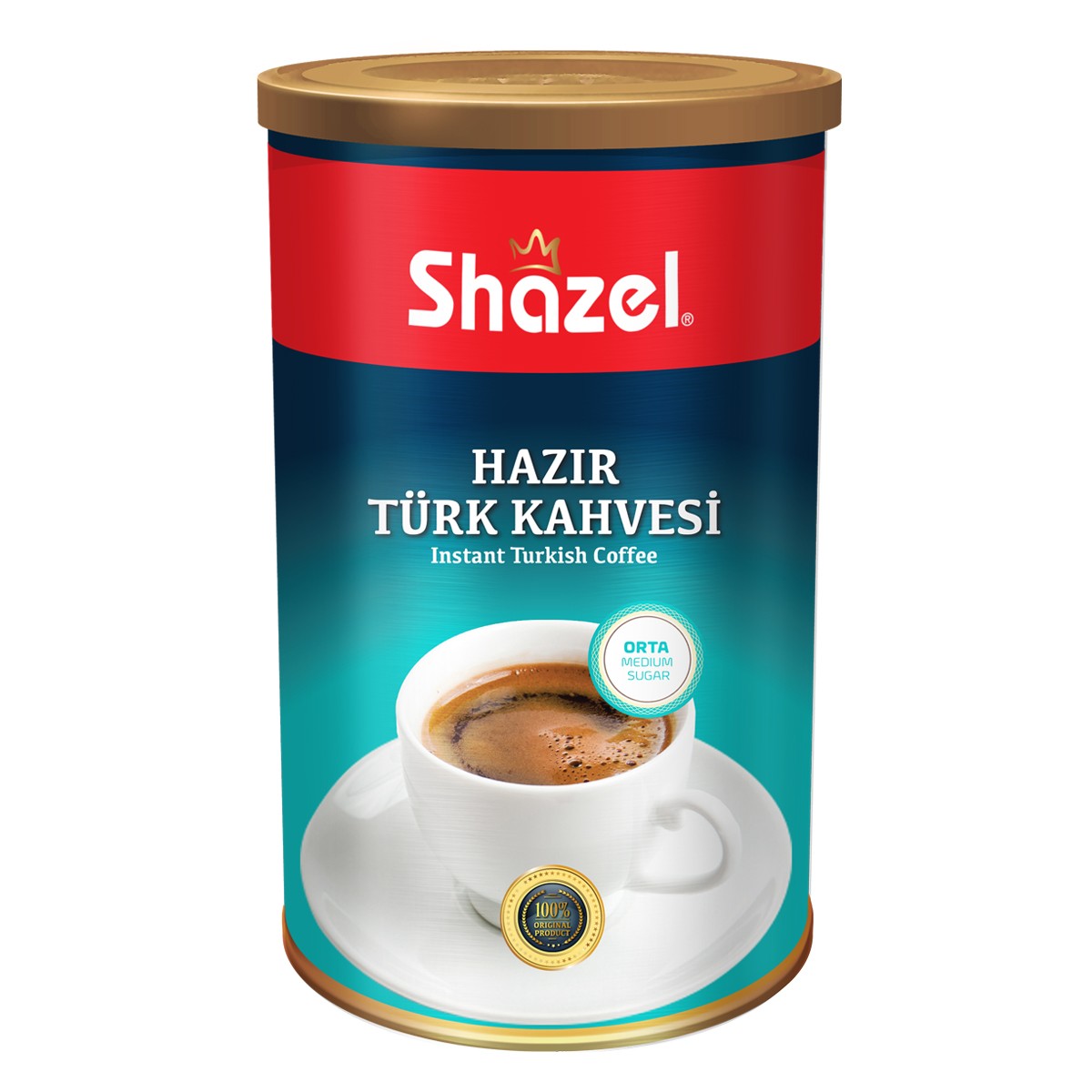 Shazel Instant Turkish Coffee Medium Sugar - 500 g tin x 6 piece