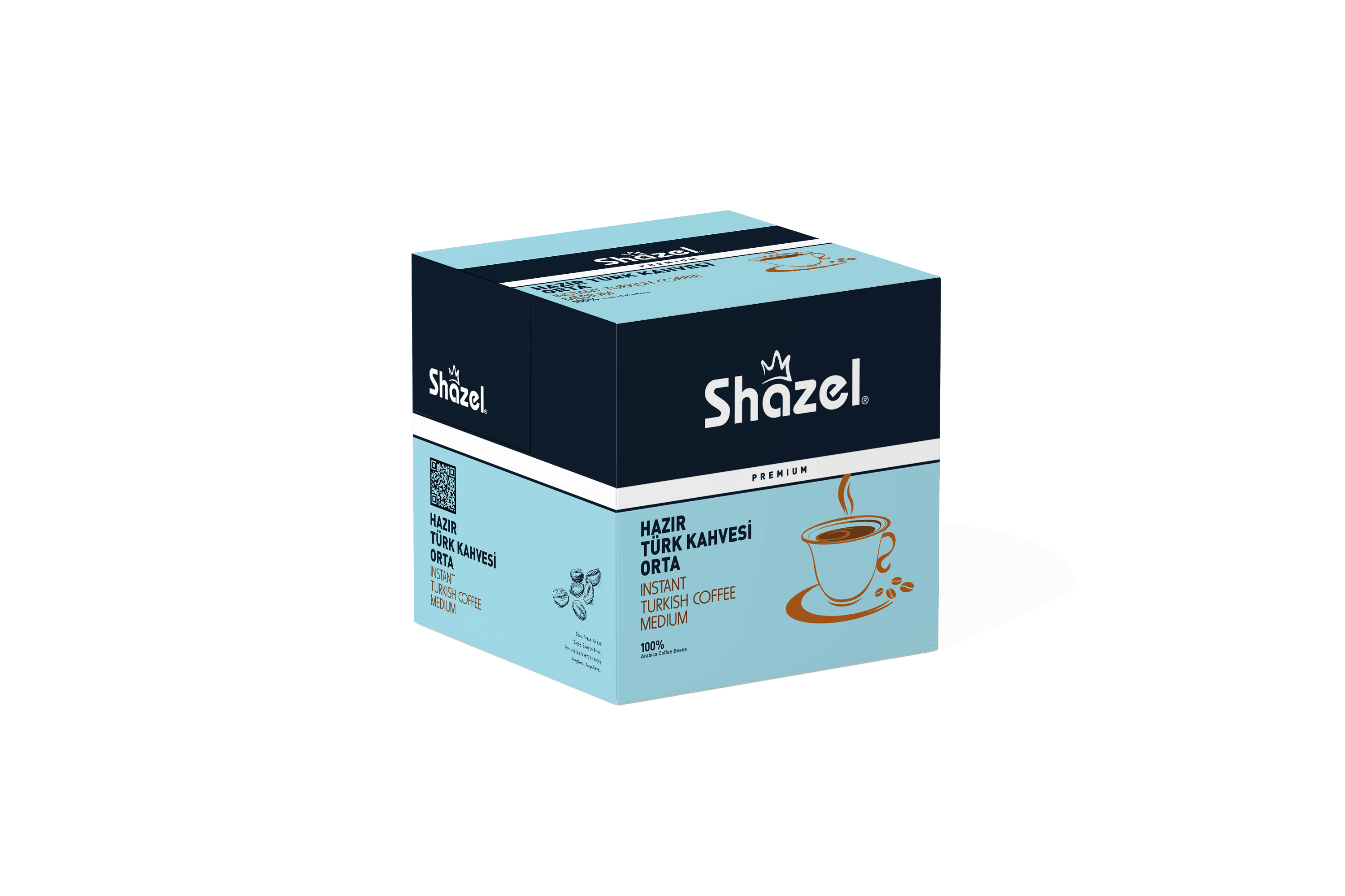 Shazel Instant Turkish Coffee – Medium Sugar – 9G x 12 Pieces x 12 boxes