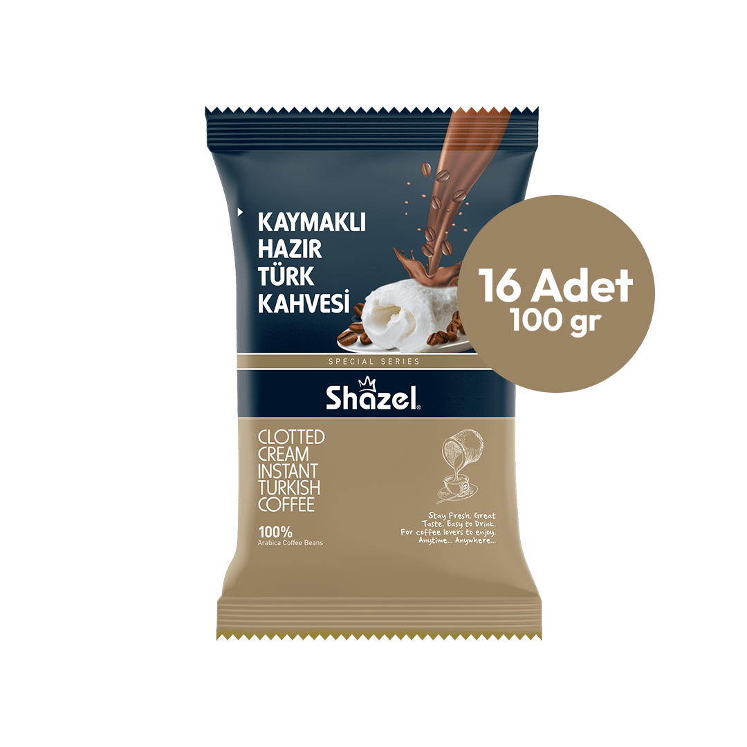 Shazel Kaymaklı Hazır Türk Kahvesi 100G X 16 Adet (Aromalı)