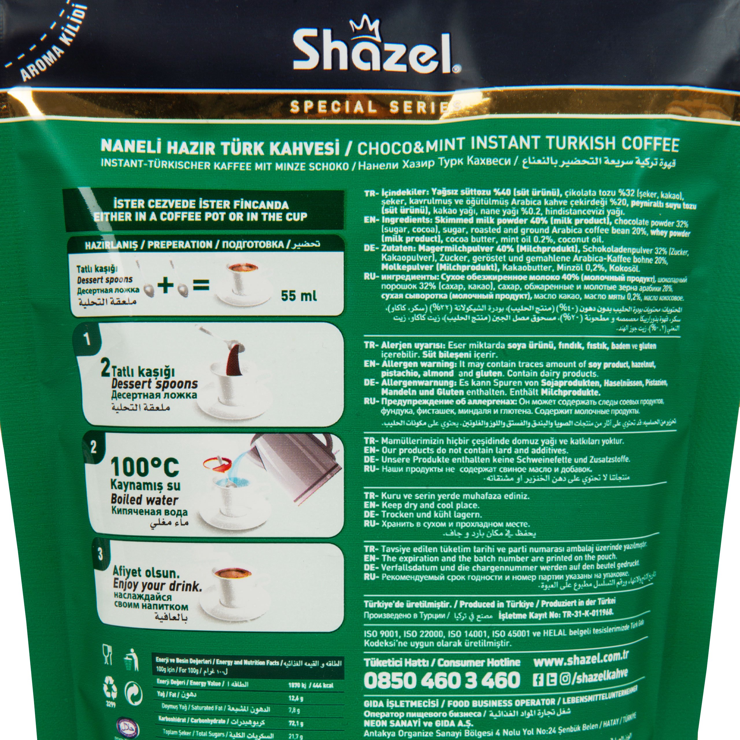Shazel Mint Instant Turkish Coffee 200g Doypack (Flavoured)