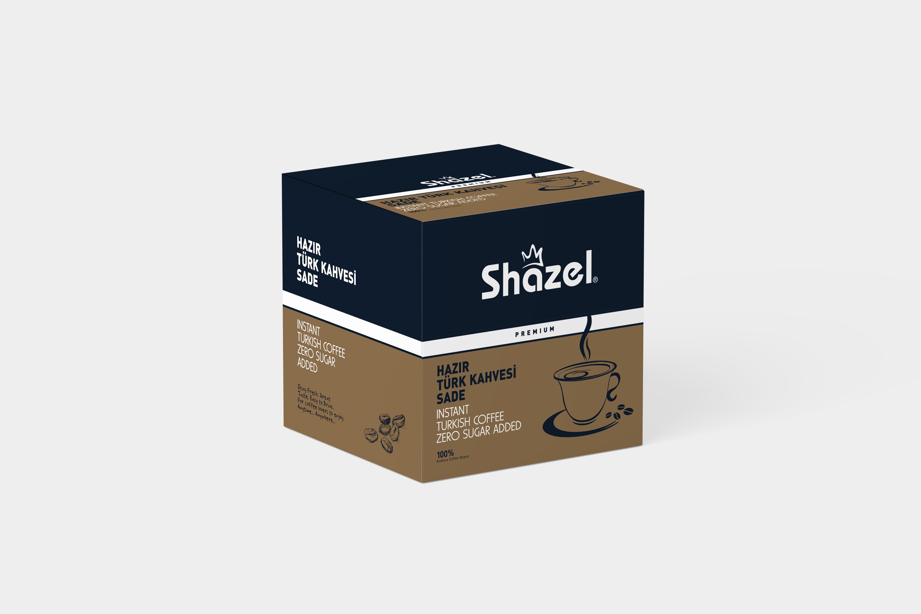 Shazel Instant Turkish Coffee – Sugar FREE 7g x 12 Pieces 