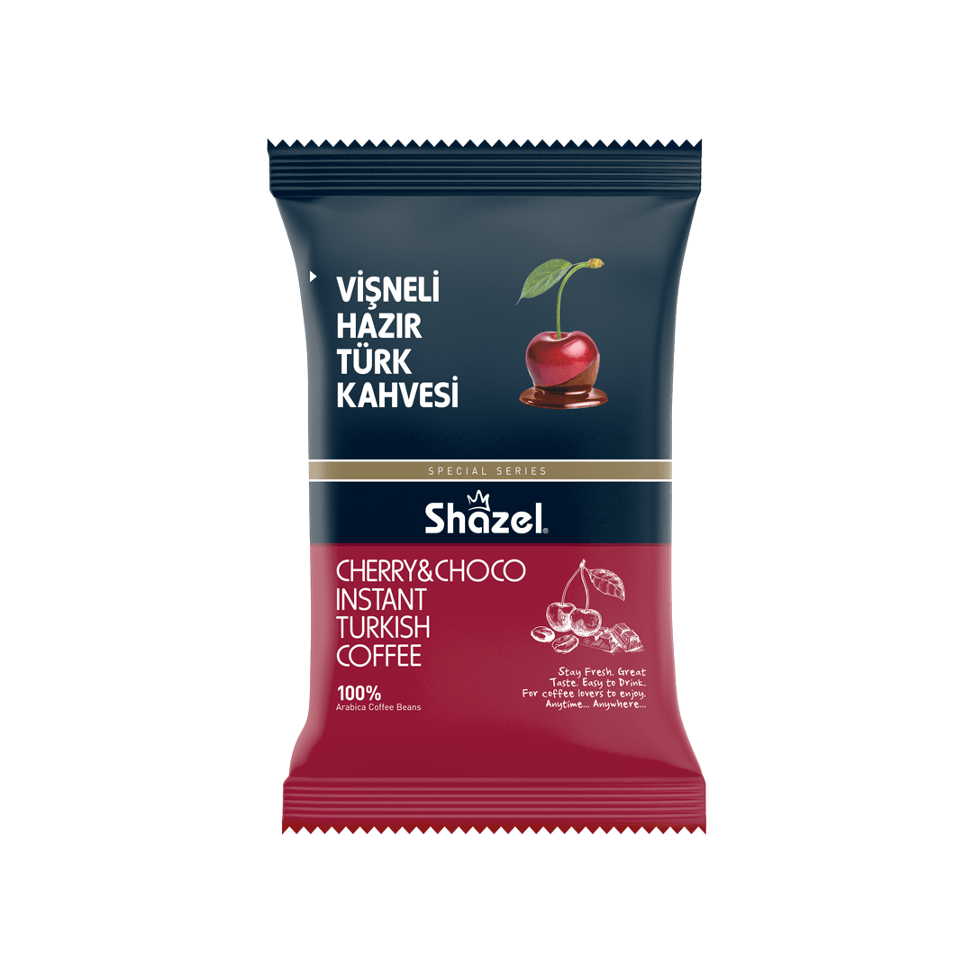 Shazel Vişneli Hazır Türk Kahvesi 100G X 16 Adet (Aromalı)