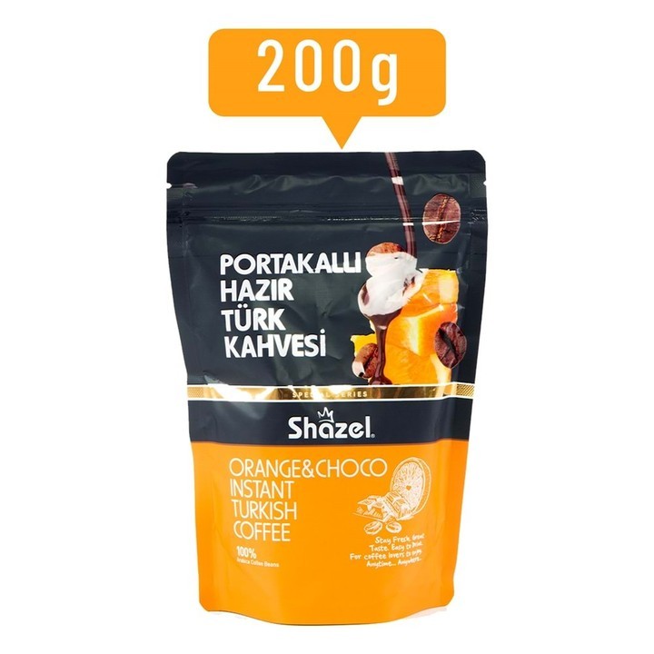 Shazel Orange & Choco Instant Turkish Coffee – 200g 