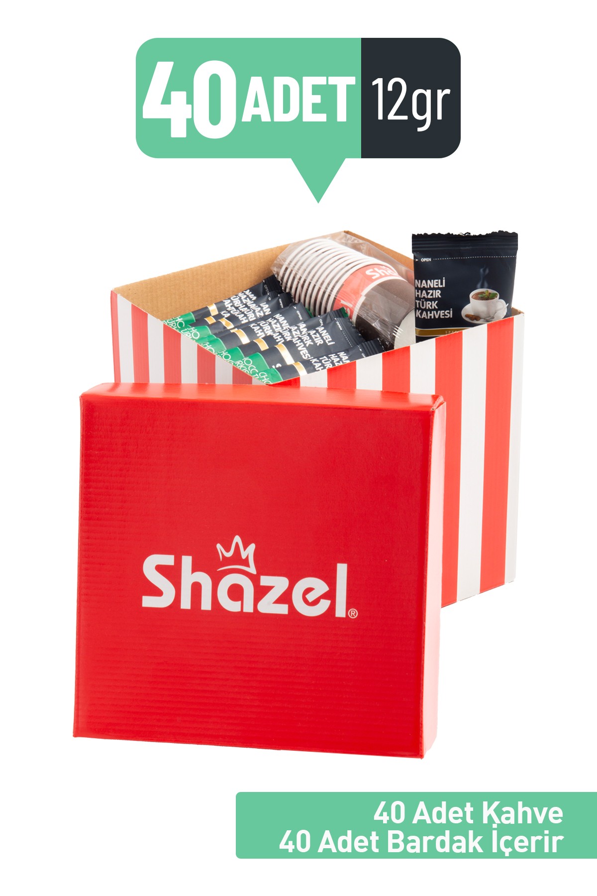 SHAZEL Naneli Hediye Ofis Seti 12 g x 40 Adet (Aromalı)