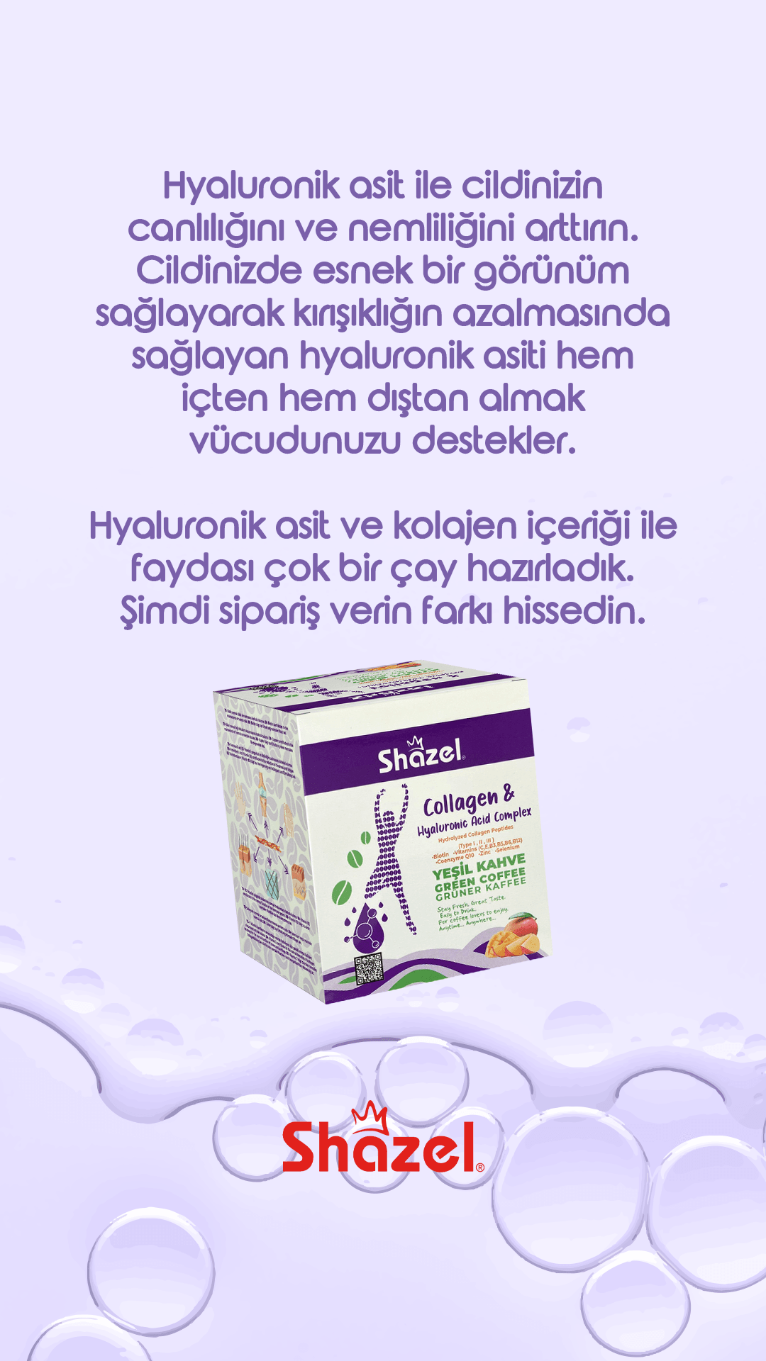 SHAZEL GREEN COFFEE WITH COLAGEN & HYALURONIC ACID COMPLEX 10g x 12 Pieces 