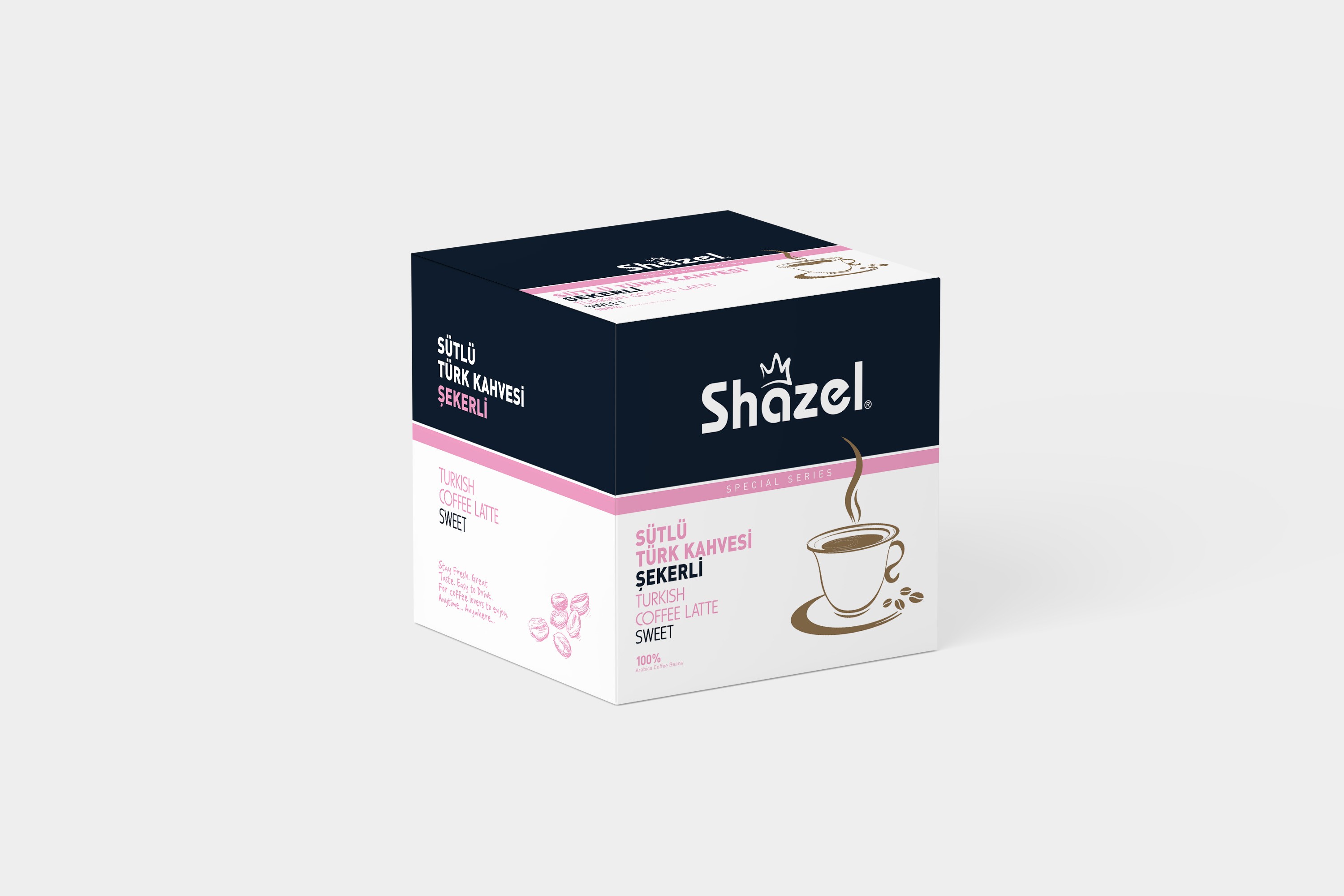 SHAZEL Hazır Sütlü Türk Kahvesi Şekerli 11 G X 12 Adet