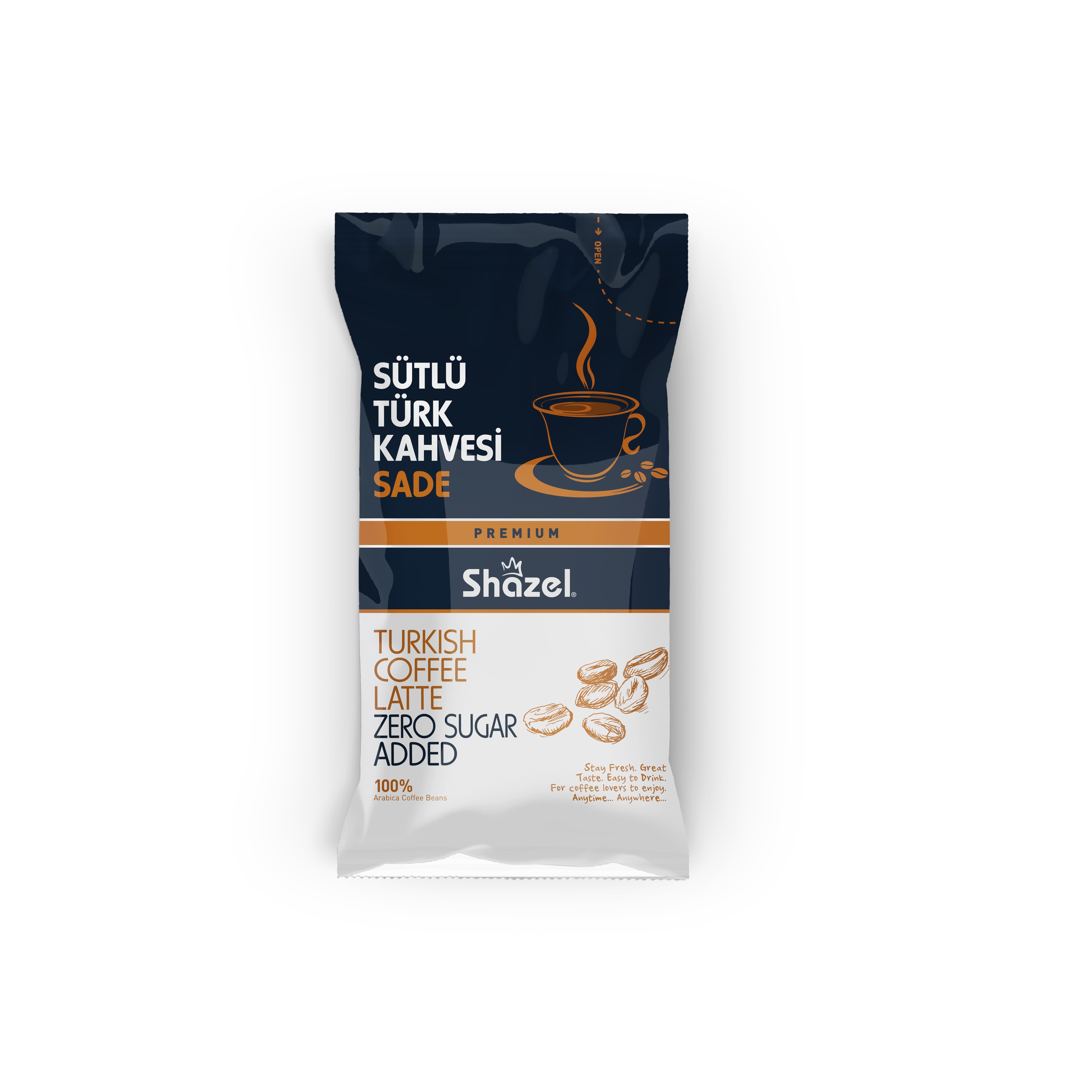 Shazel Instant Turkish Coffee Latte – Sugar Free 18G