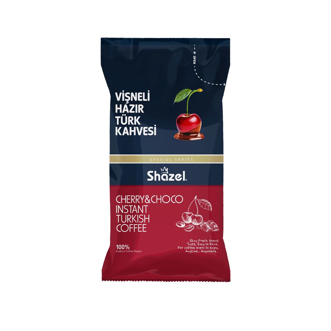 SHAZEL Cherry&Choco Instant Turkish Coffee Office Set 12G 