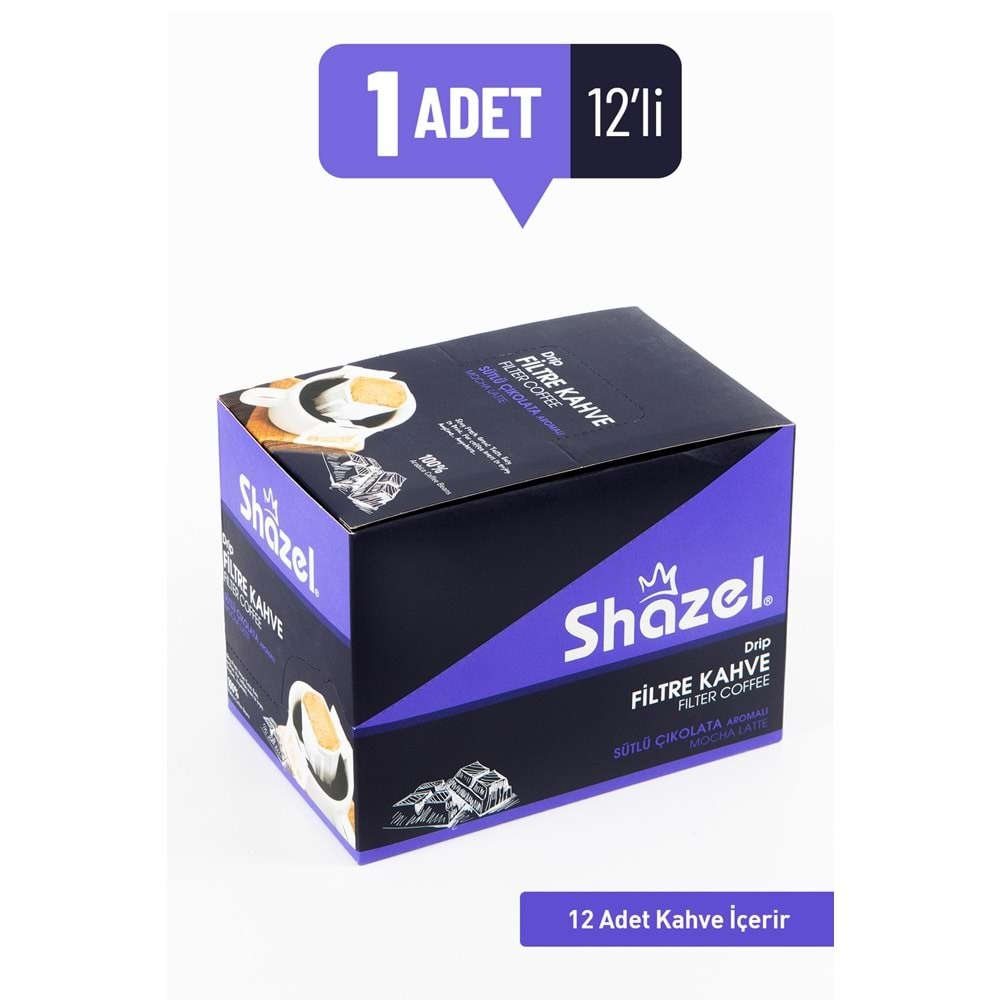 Shazel Drip Filter Coffee Mocha Latte 15 g – 12 Pieces 