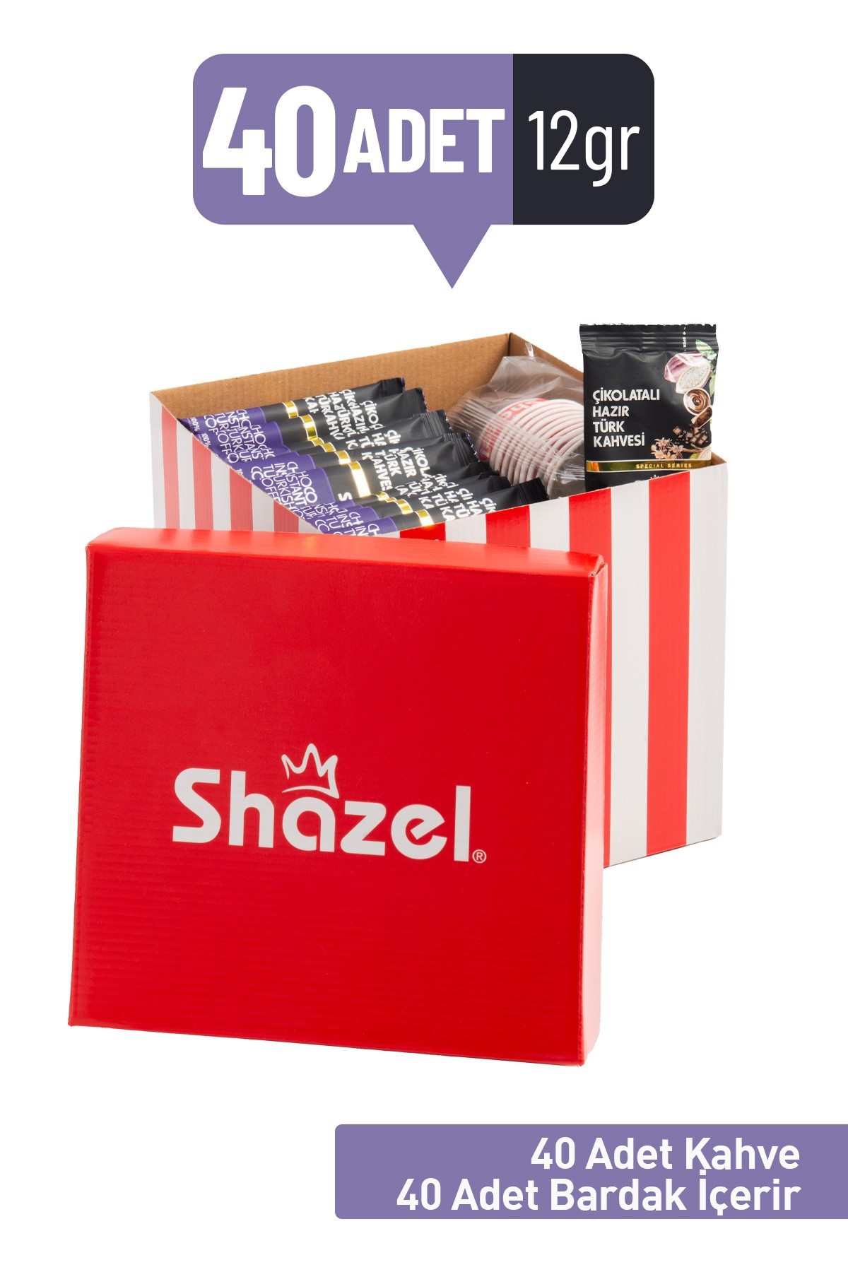 SHAZEL Çikolatalı Hediye Ofis Seti 12G x 40Adet
