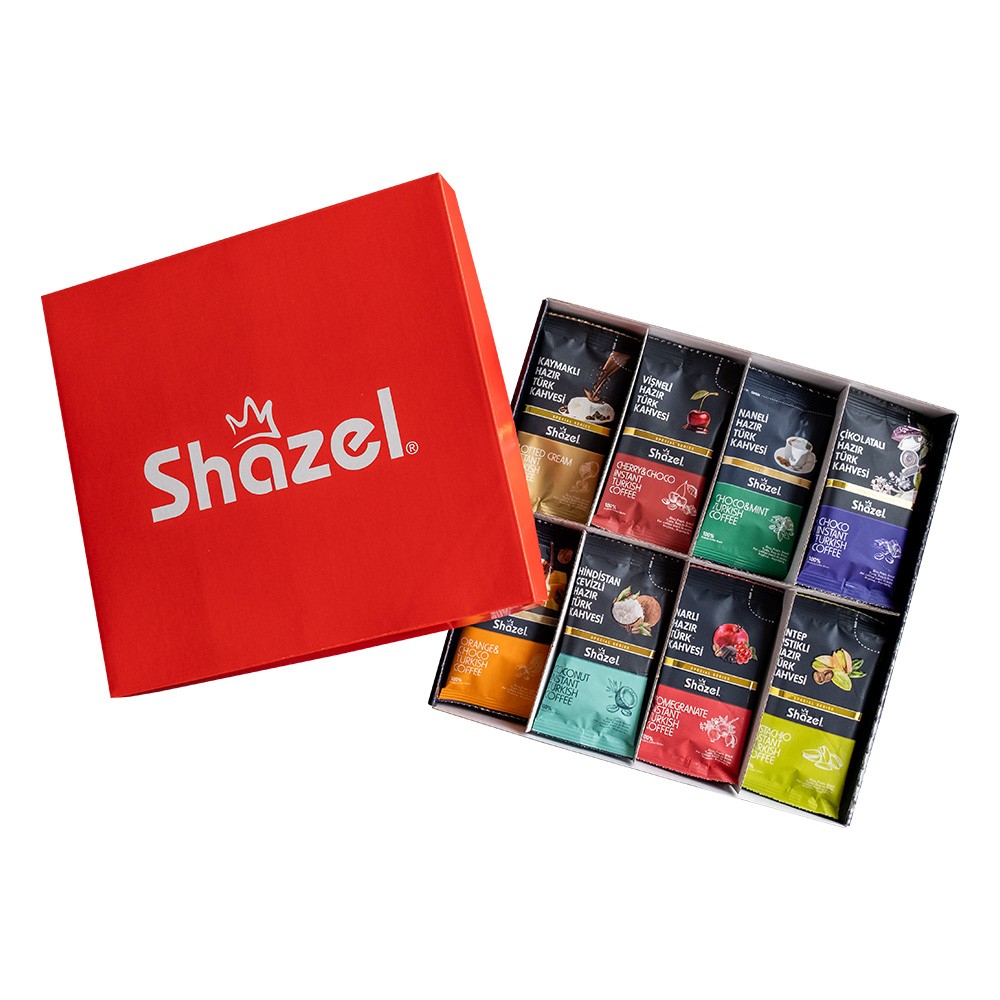 SHAZEL AROMALI TÜRK KAHVESİ HEDİYE KUTUSU 5ADET X 12G X 8 ÇEŞİT