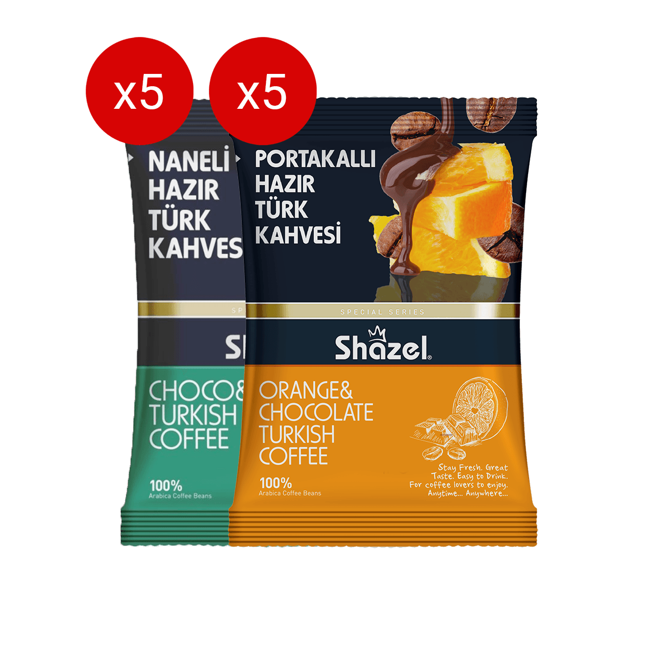 Shazel Mint&Orange Chocolate Turkish Coffee Mix ( 5 box + 5 Box)