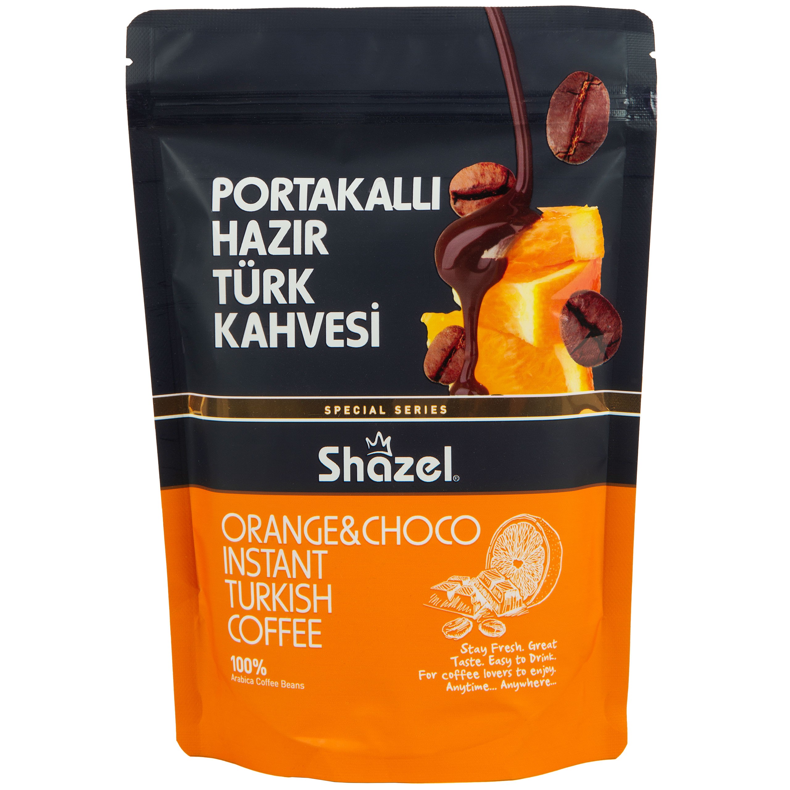 Shazel Orange & Choco Instant Turkish Coffee – 200g 