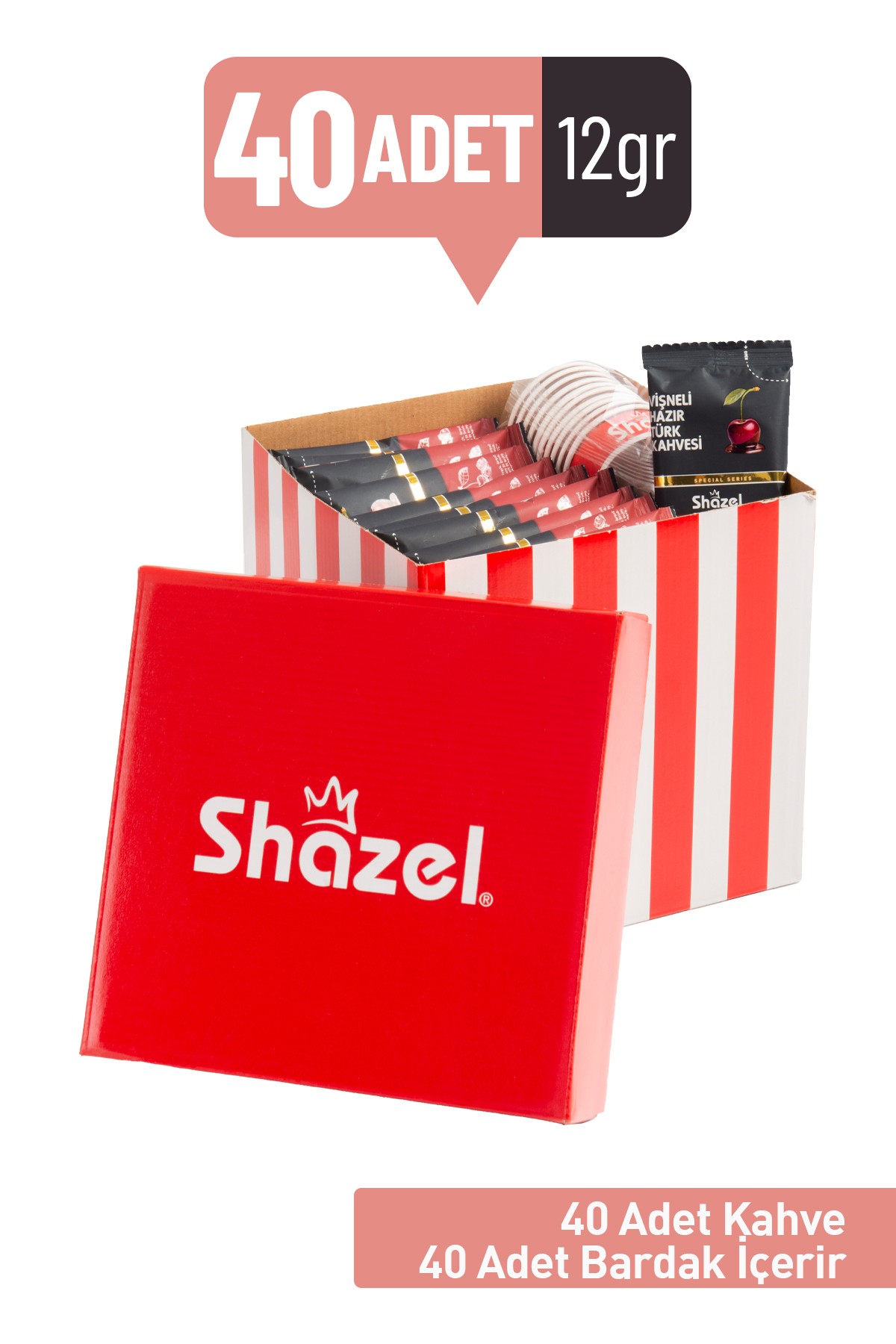 Shazel vişneli Hediye Ofis Seti 12G x 40Adet (Aromalı)