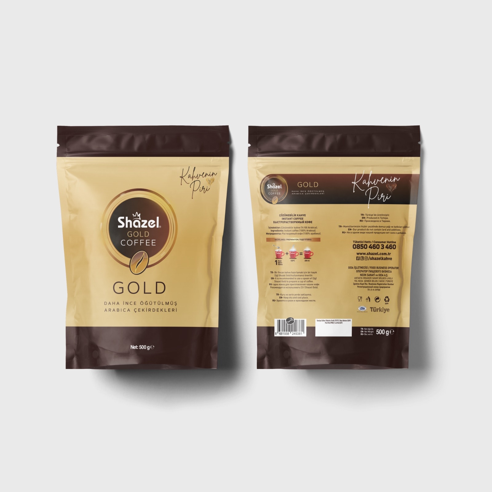 Shazel GOLD ÇÖZÜNEBİLİR KAHVE 500GR