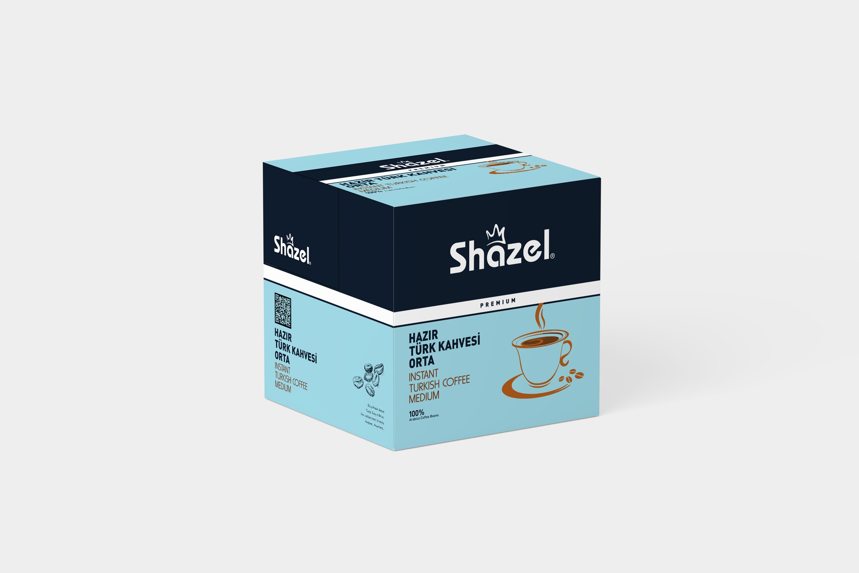 Shazel Instant Turkish Coffee – Medium Sugar – 9G x 12 Pieces 