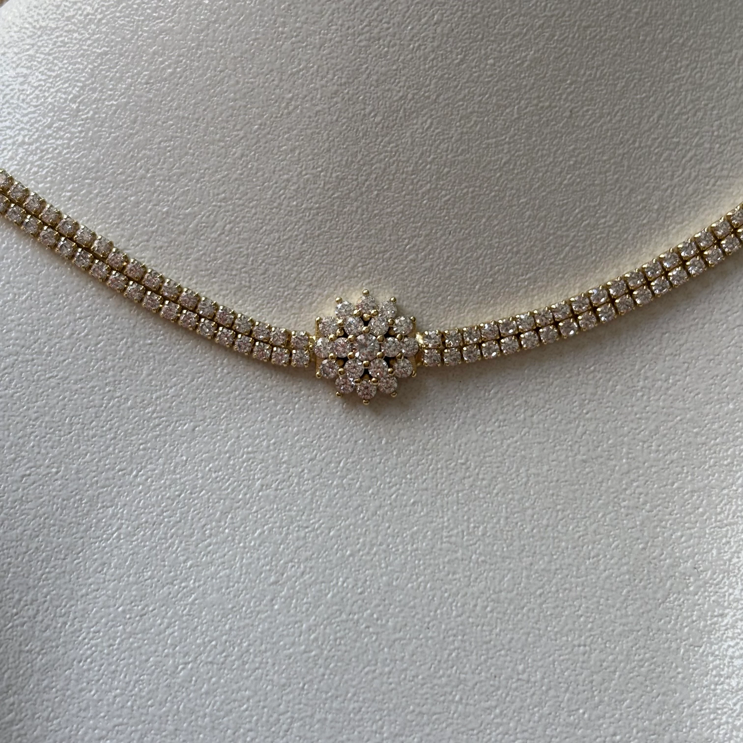 xuping | taşlı çiçek bileklik | gold 