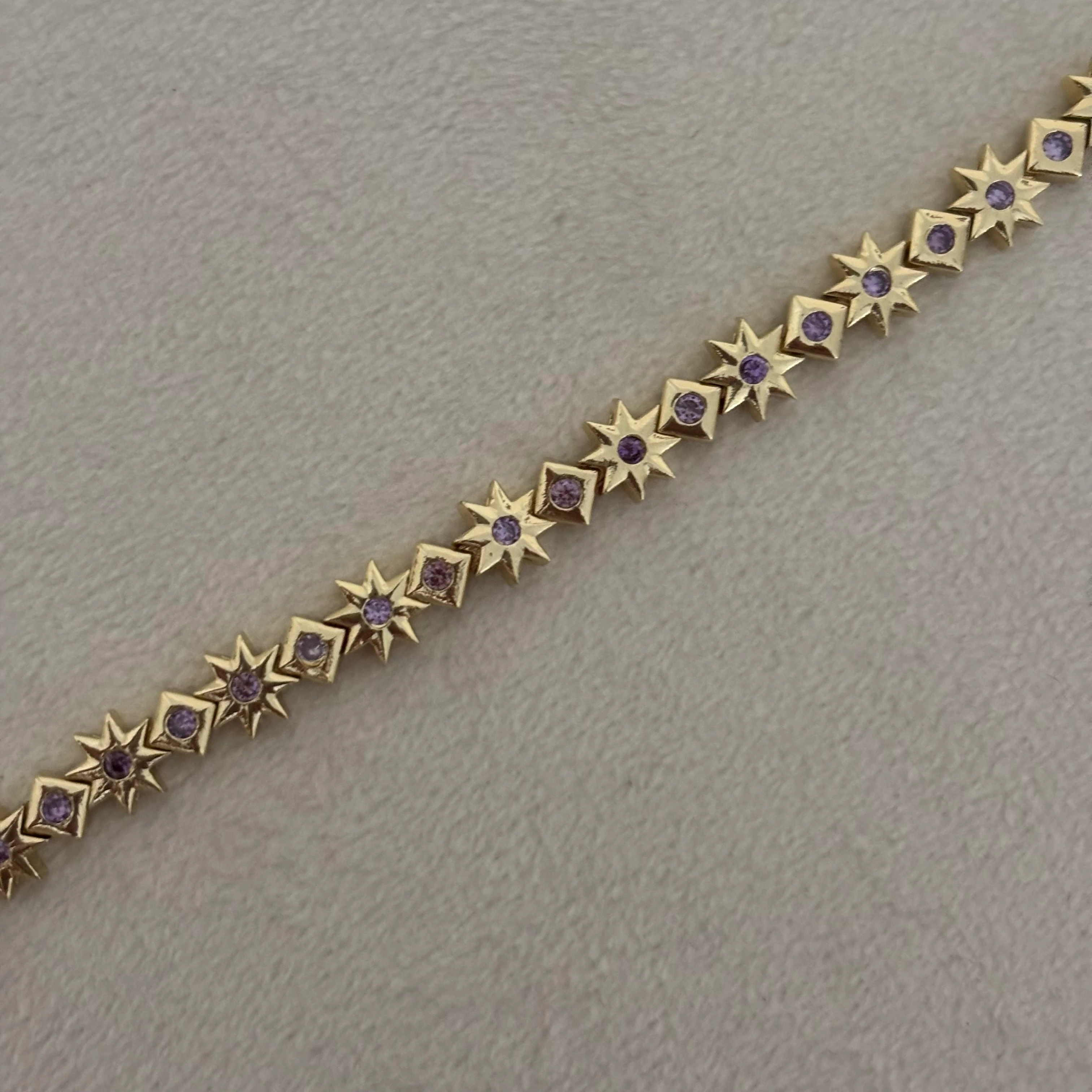 güneş bileklik | mor taşlı 