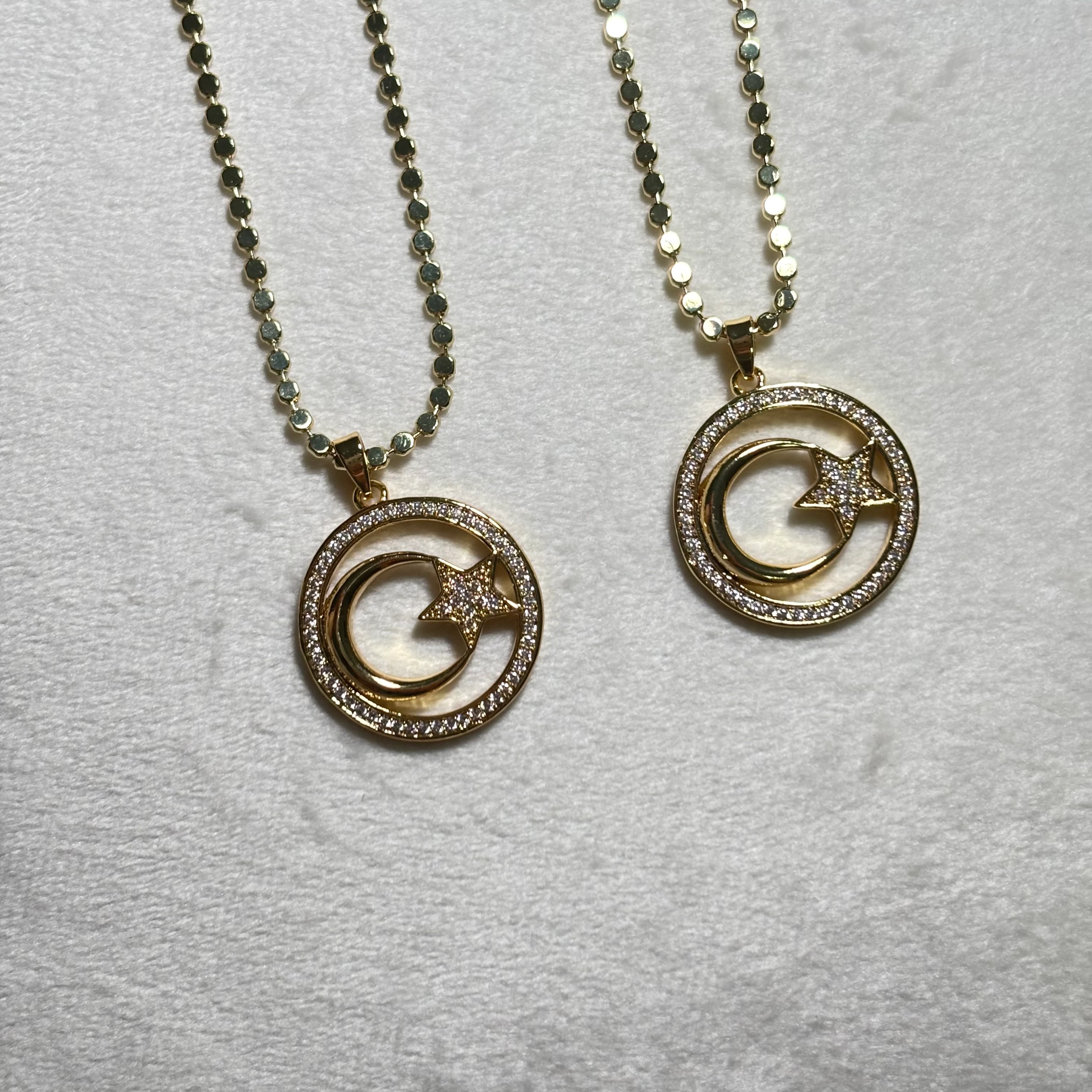 çelik ay yıldız kolye 