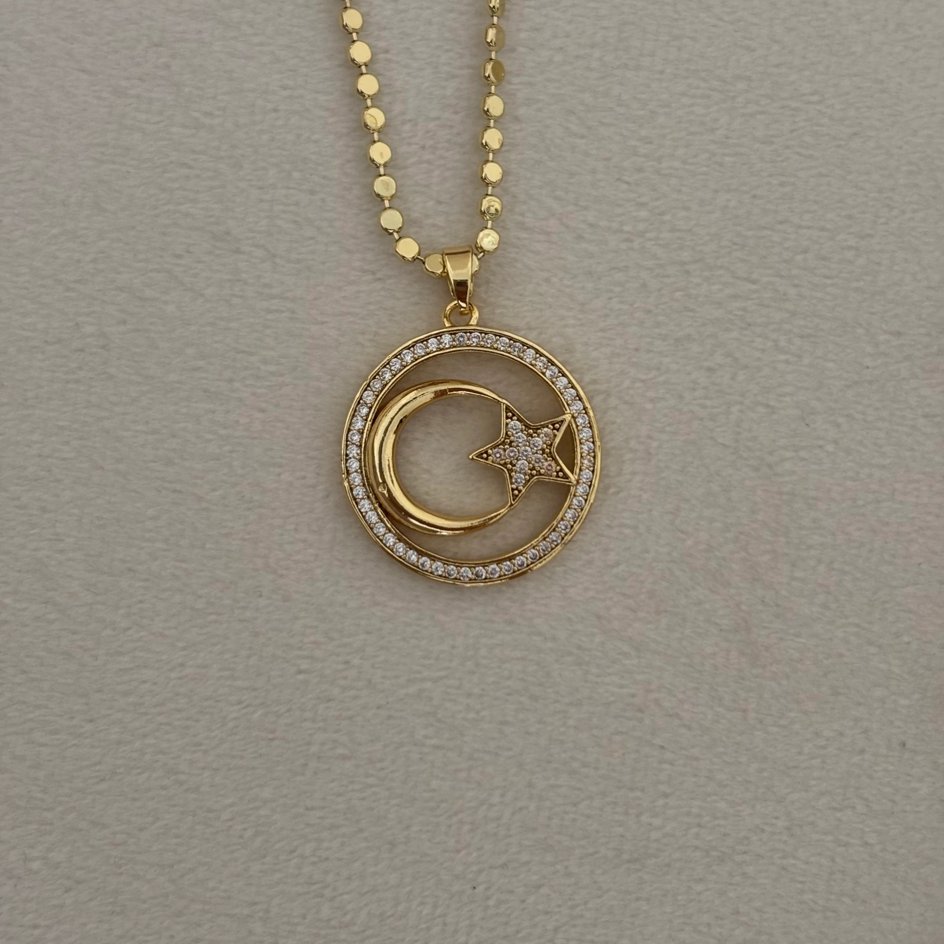 çelik ay yıldız kolye 