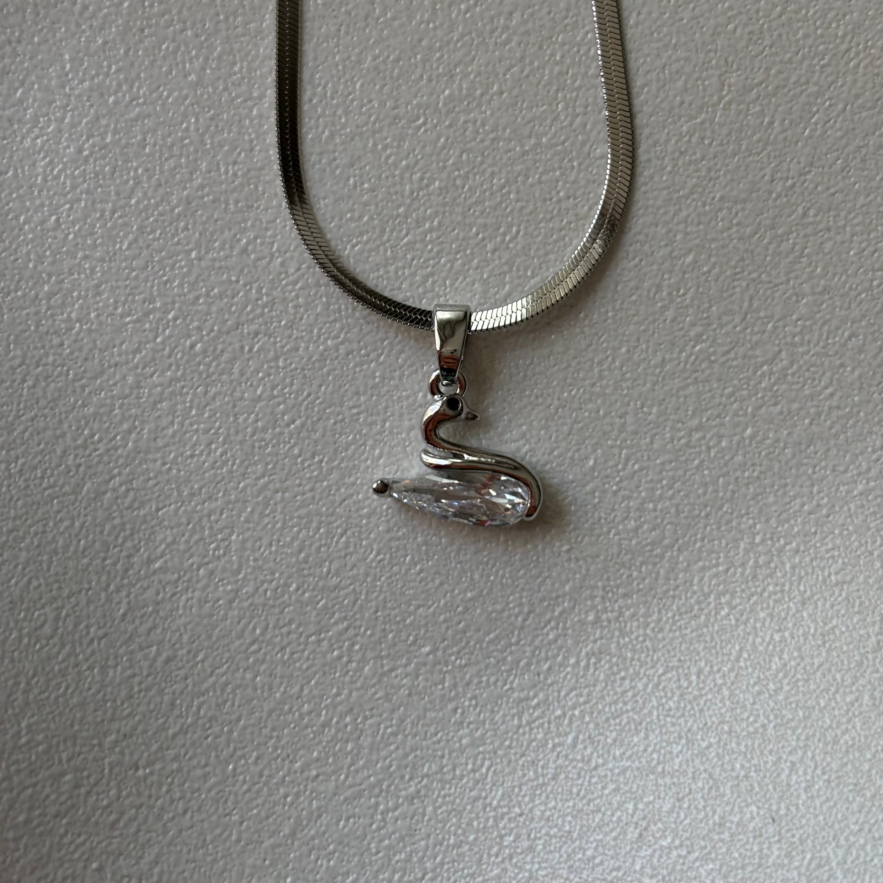 çelik kolye | minik kuğu | silver 