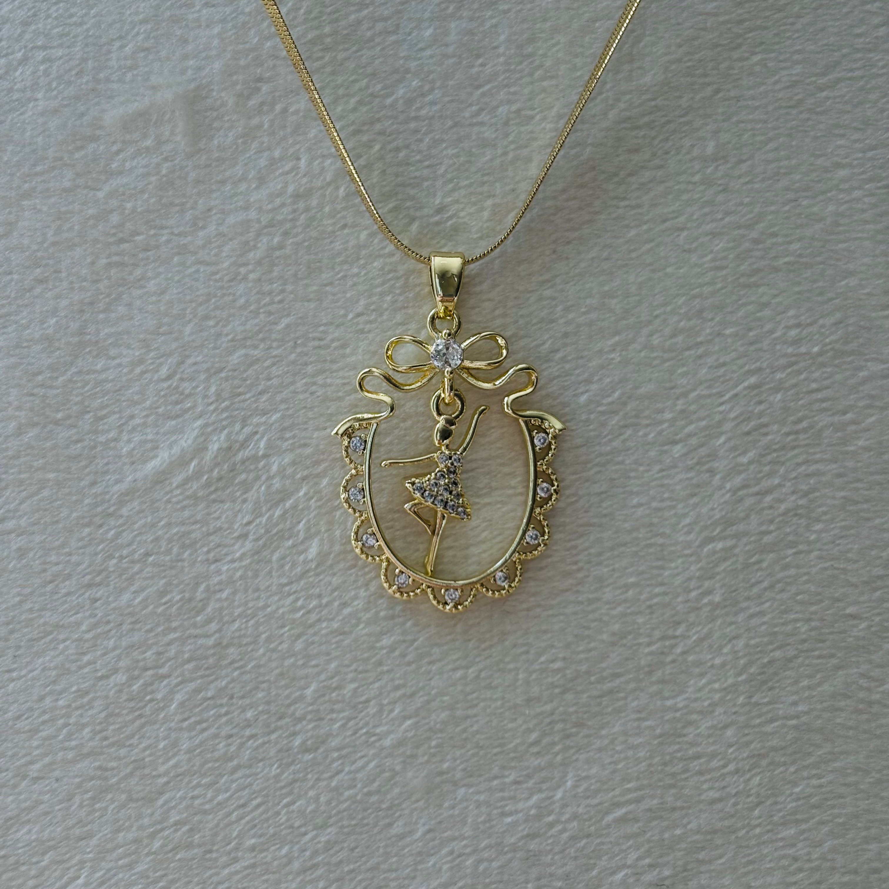 balerin | çelik kolye | gold