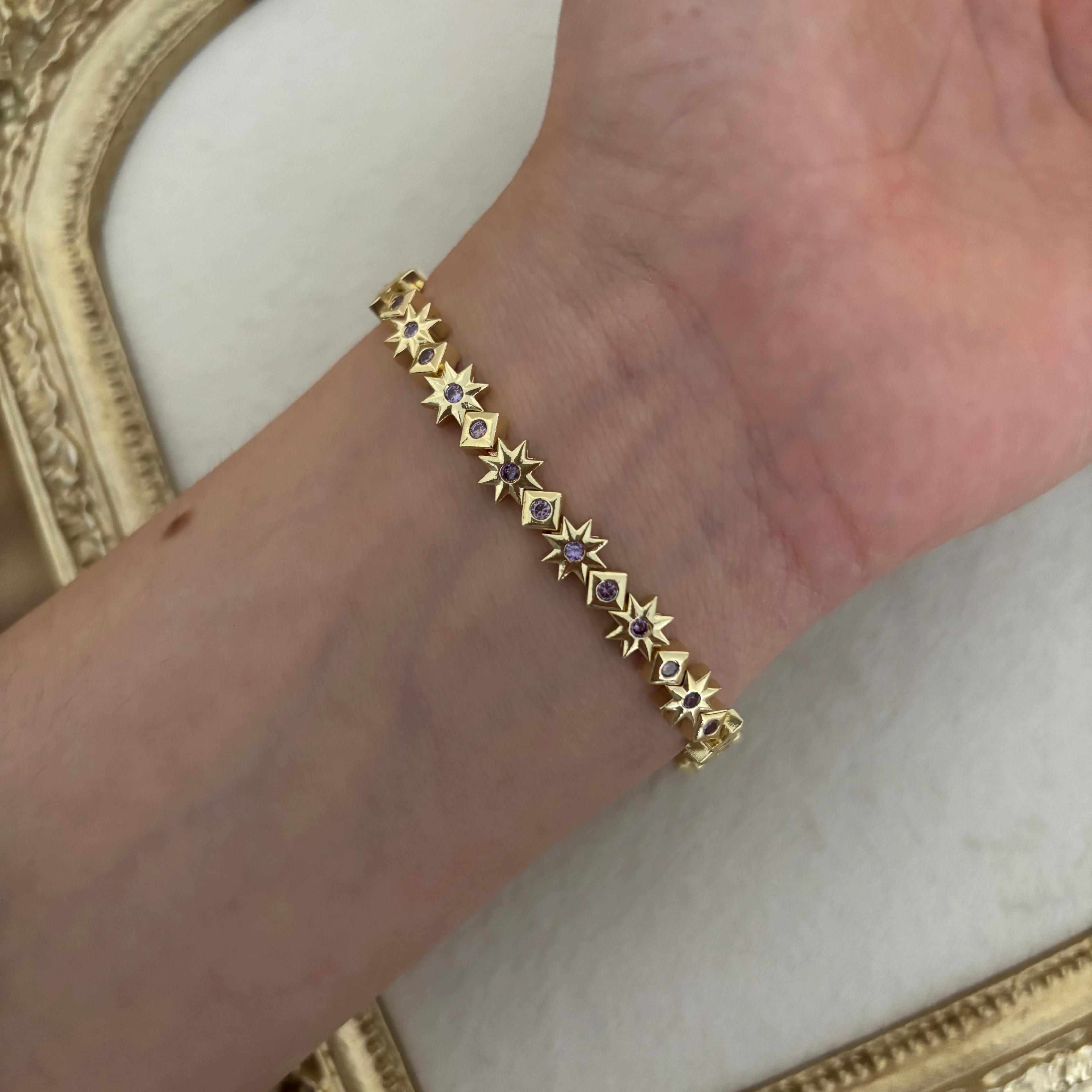 güneş bileklik | mor taşlı 