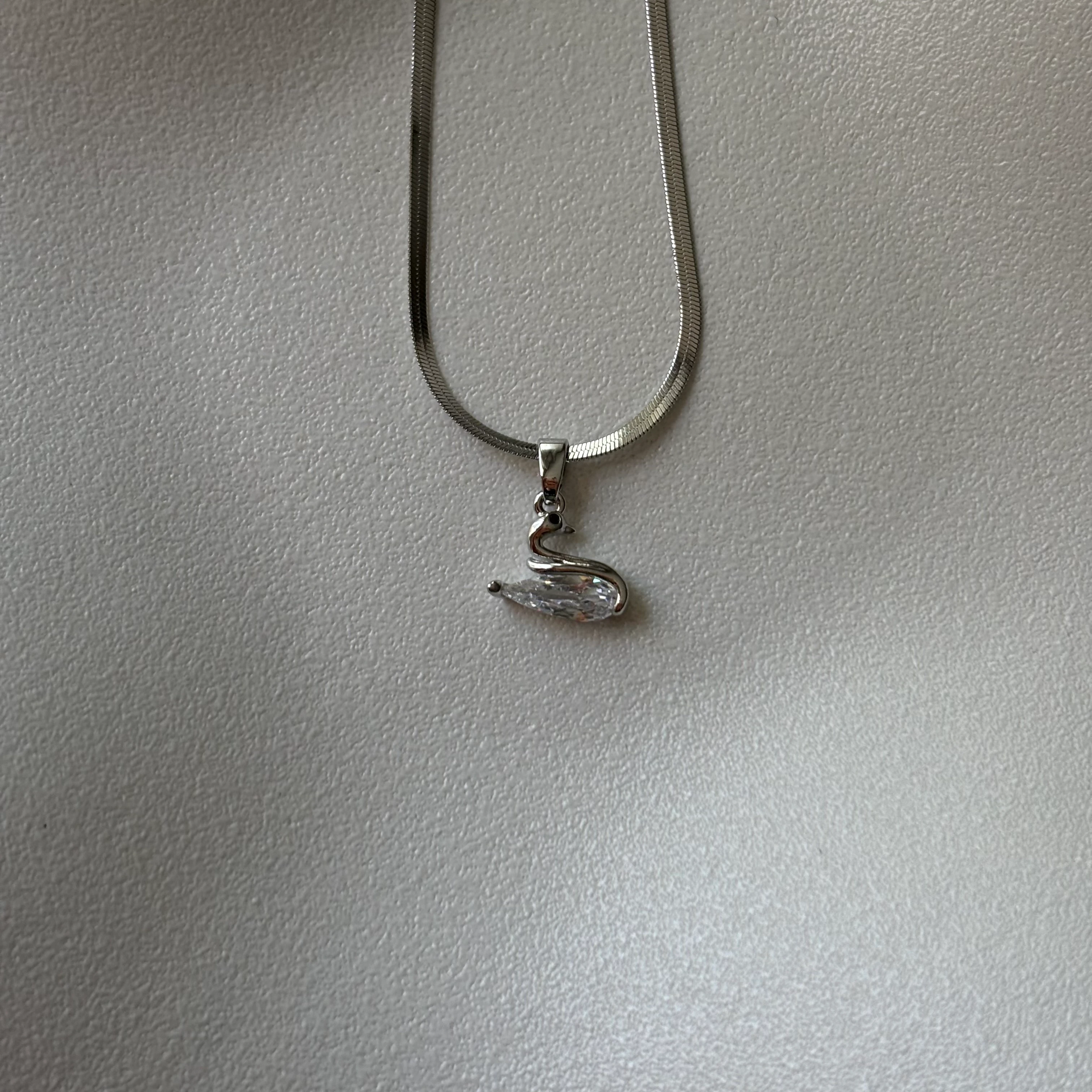 çelik kolye | minik kuğu | silver 