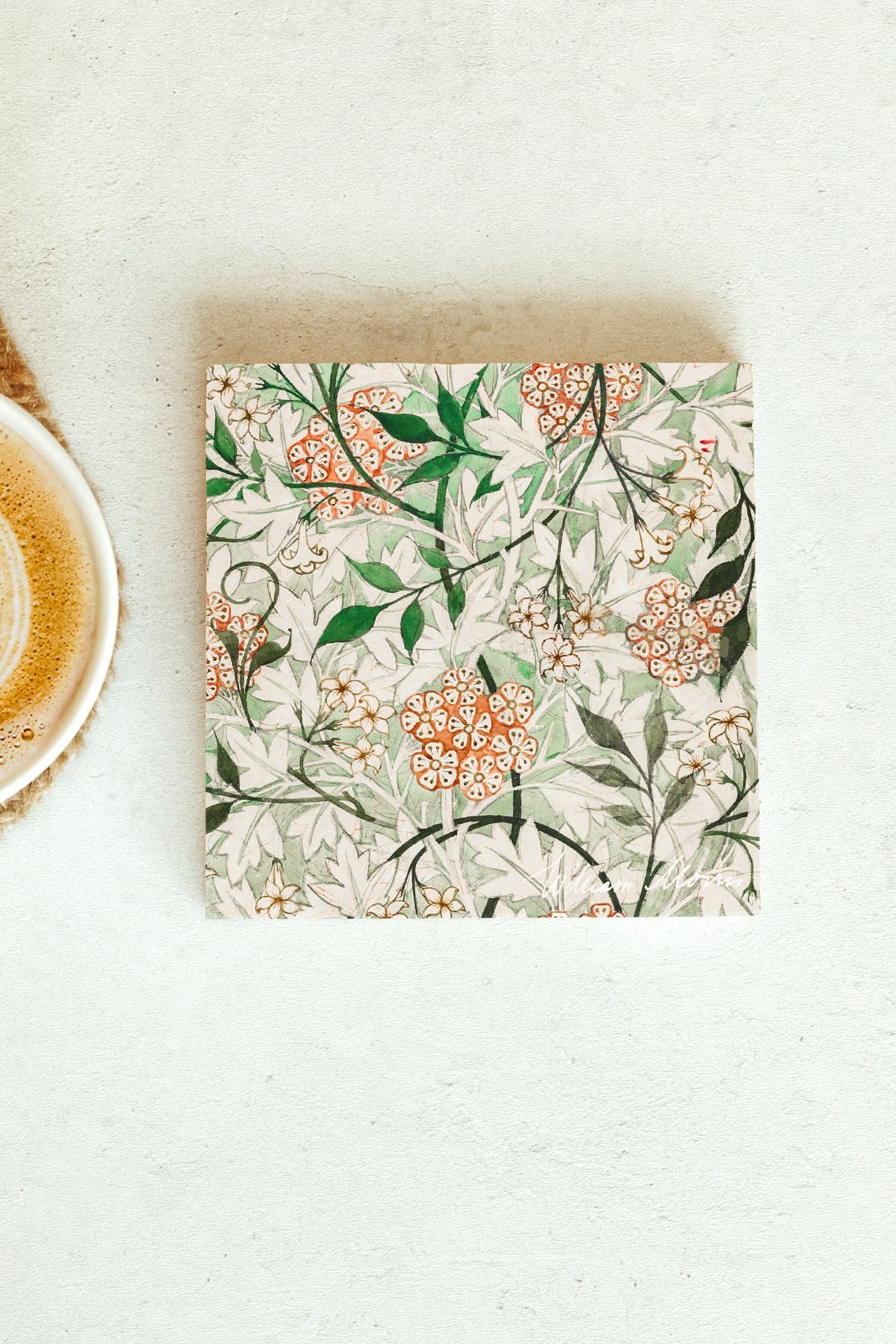 William Morris Serisi Tekli Taş Bardak Altlığı