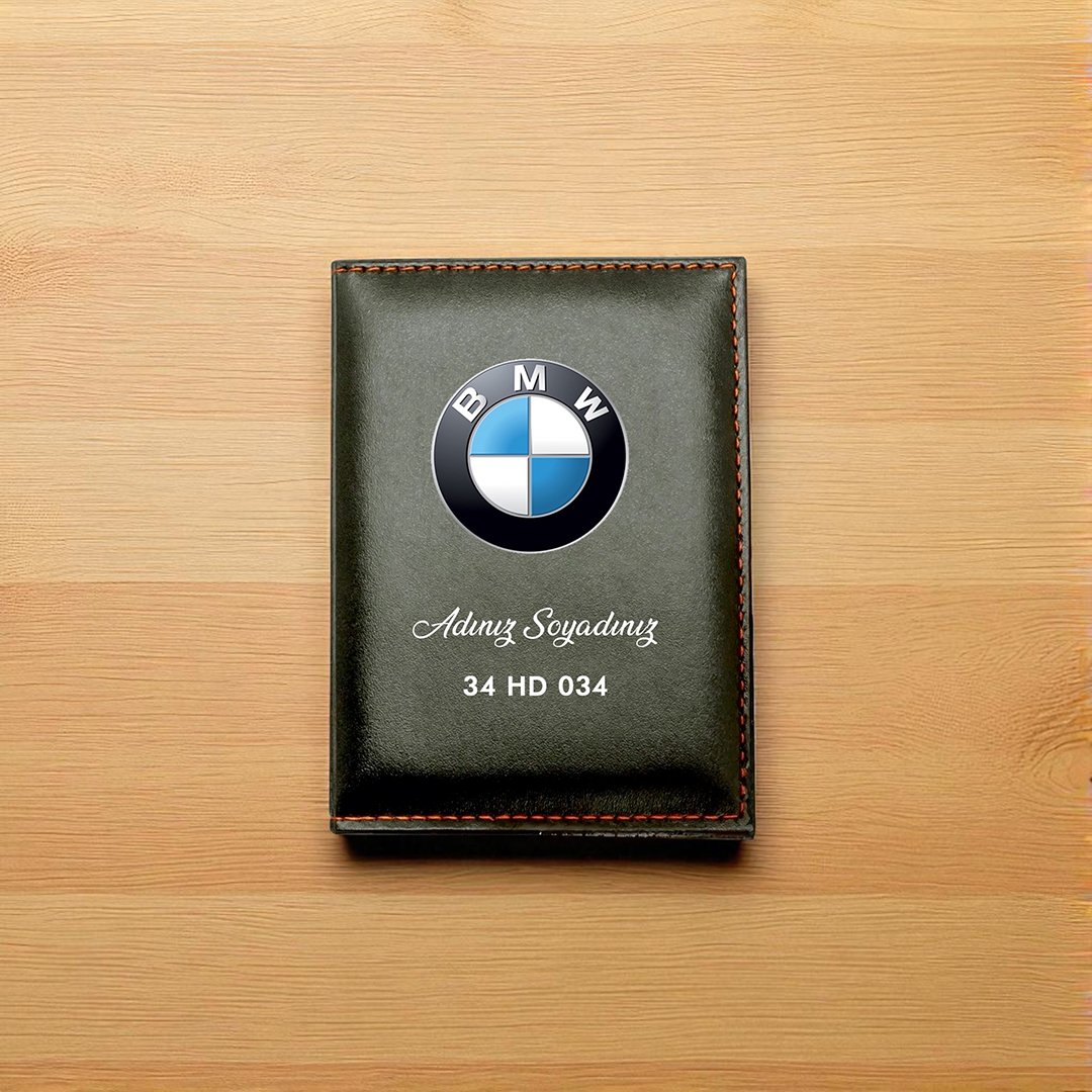 Kişiye Özel Araç Ruhsat Kabı – BMW Logolu Deri Tasarım