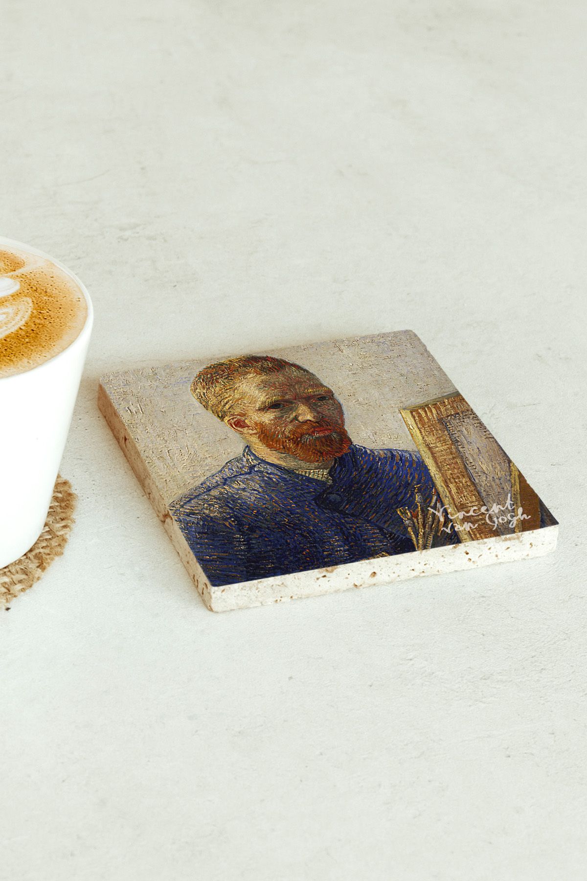 Vincent Van Gogh Serisi Tekli Taş Bardak Altlığı
