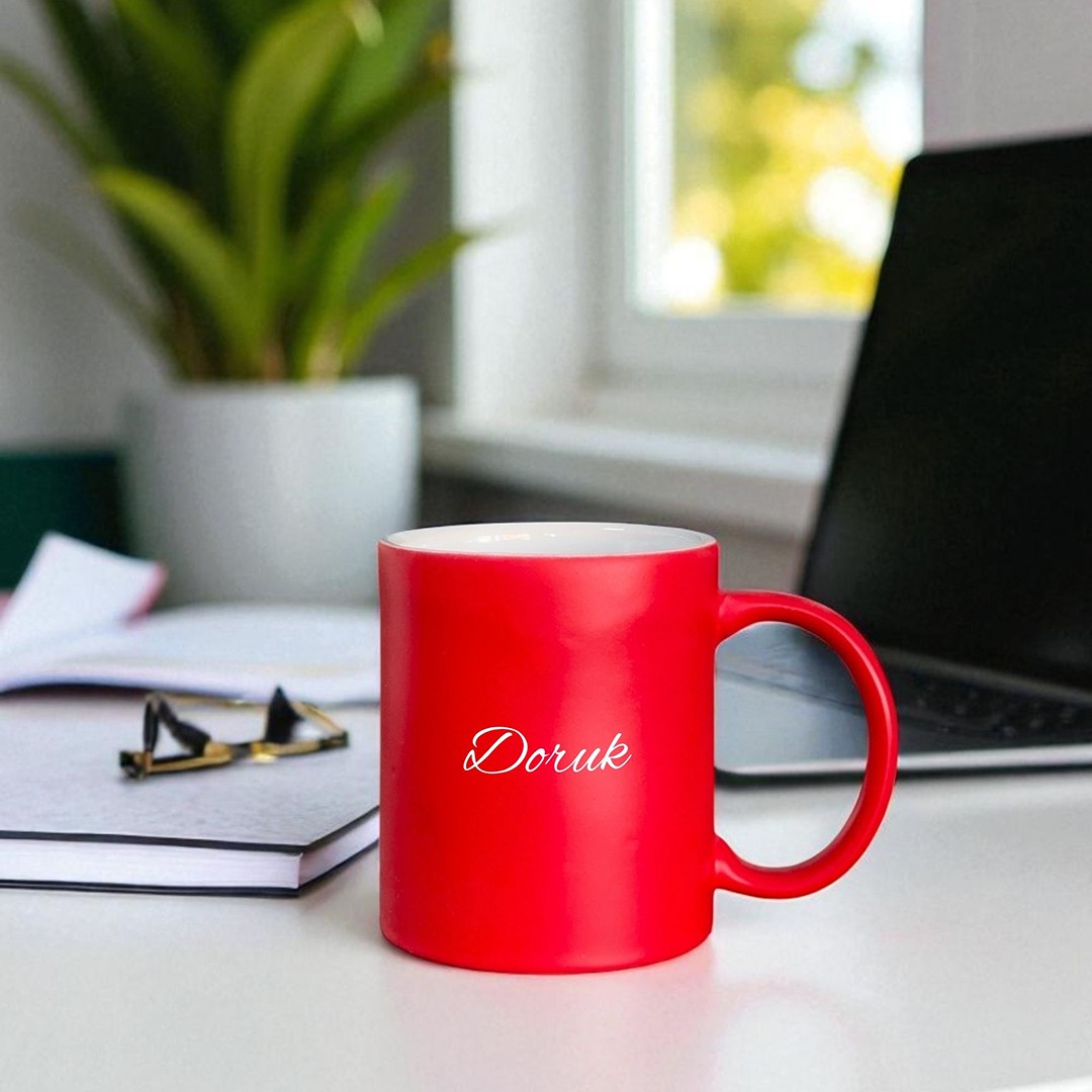 Core Mug – Ateş Kırmızısı Kişiye Özel Seramik Kupa