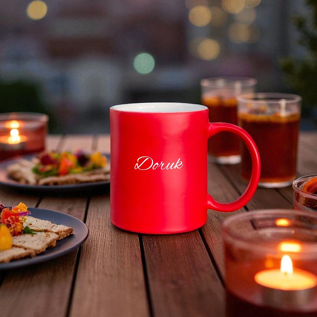 Core Mug – Ateş Kırmızısı Kişiye Özel Seramik Kupa