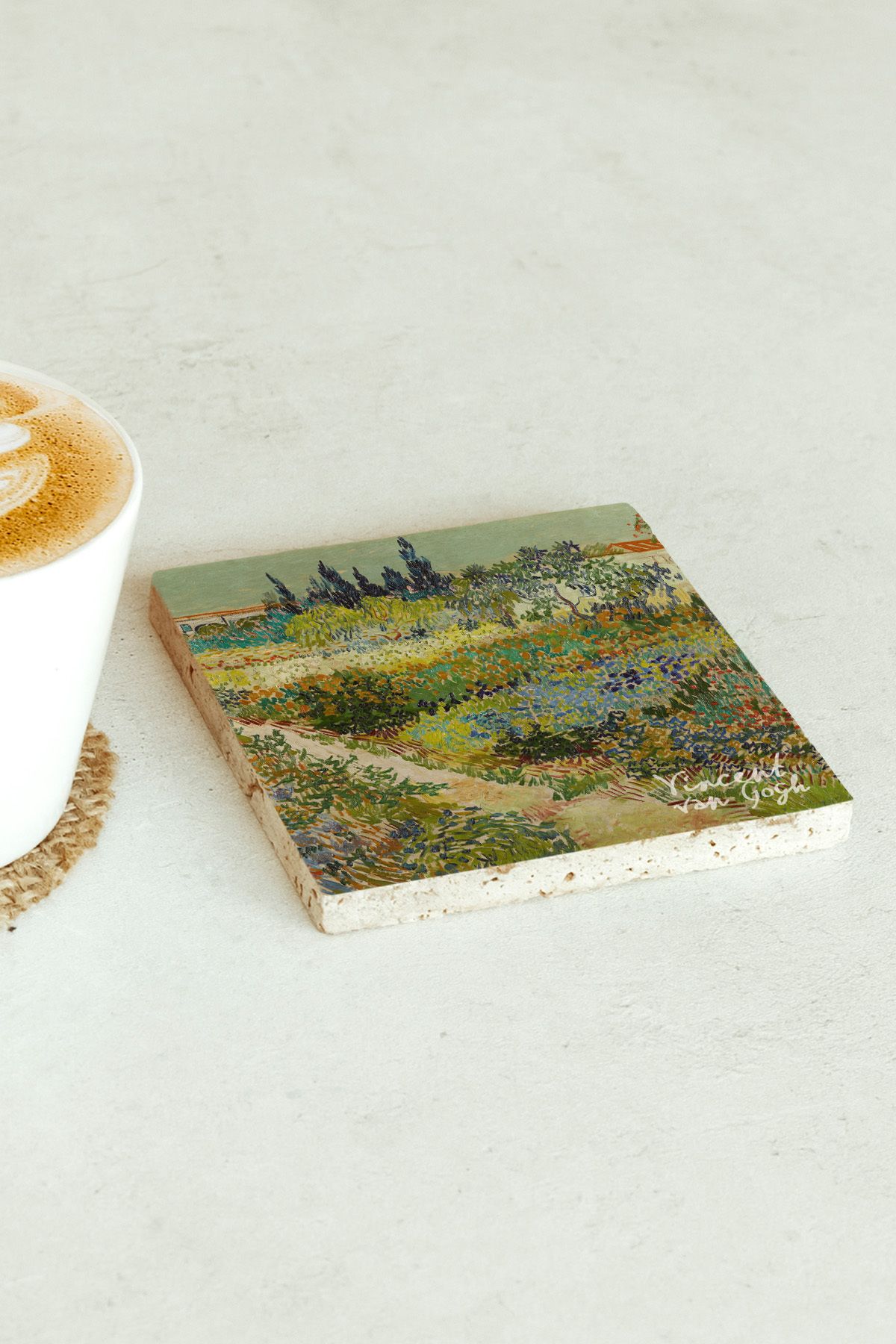 Vincent Van Gogh Serisi Tekli Taş Bardak Altlığı