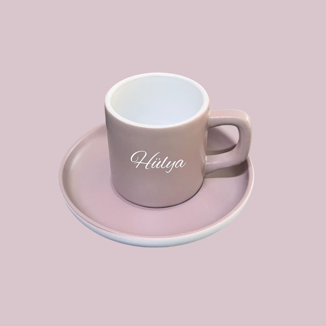 Dot Cup – Pastel Bej Kişiye Özel Türk Kahvesi Fincanı