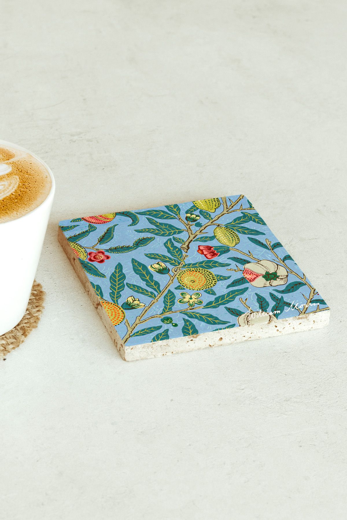 William Morris Serisi Tekli Taş Bardak Altlığı