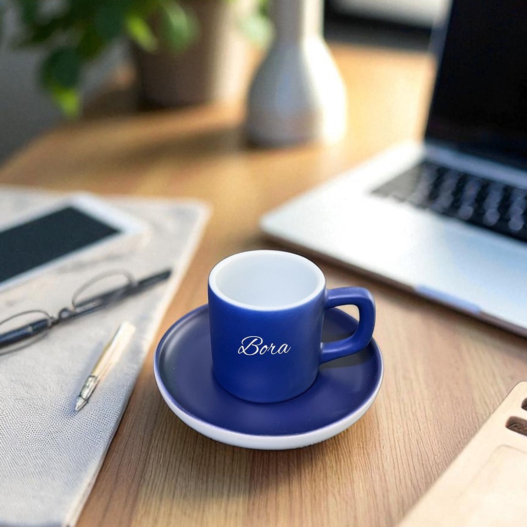 Dot Cup – Gece Laciverti Kişiye Özel Türk Kahvesi Fincanı