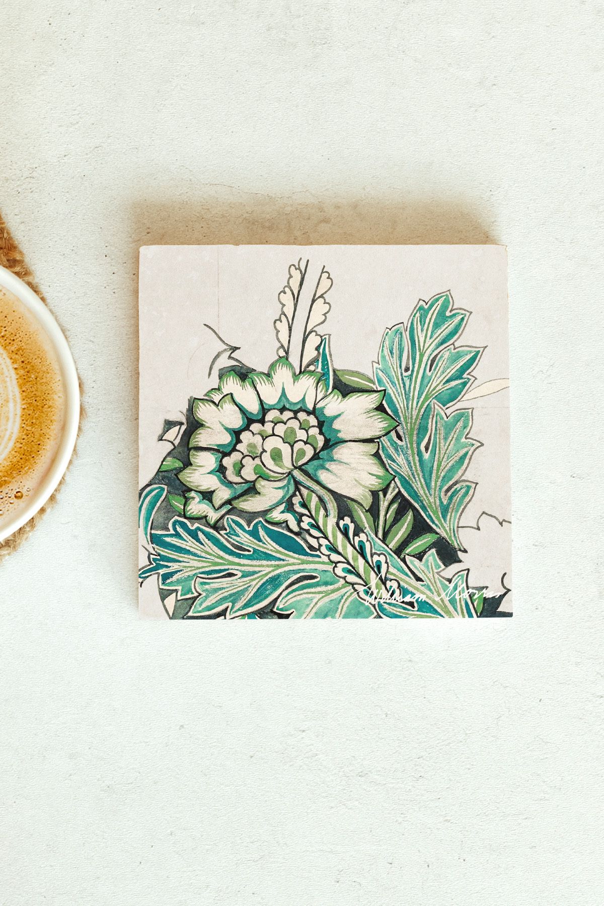 William Morris Serisi Tekli Taş Bardak Altlığı