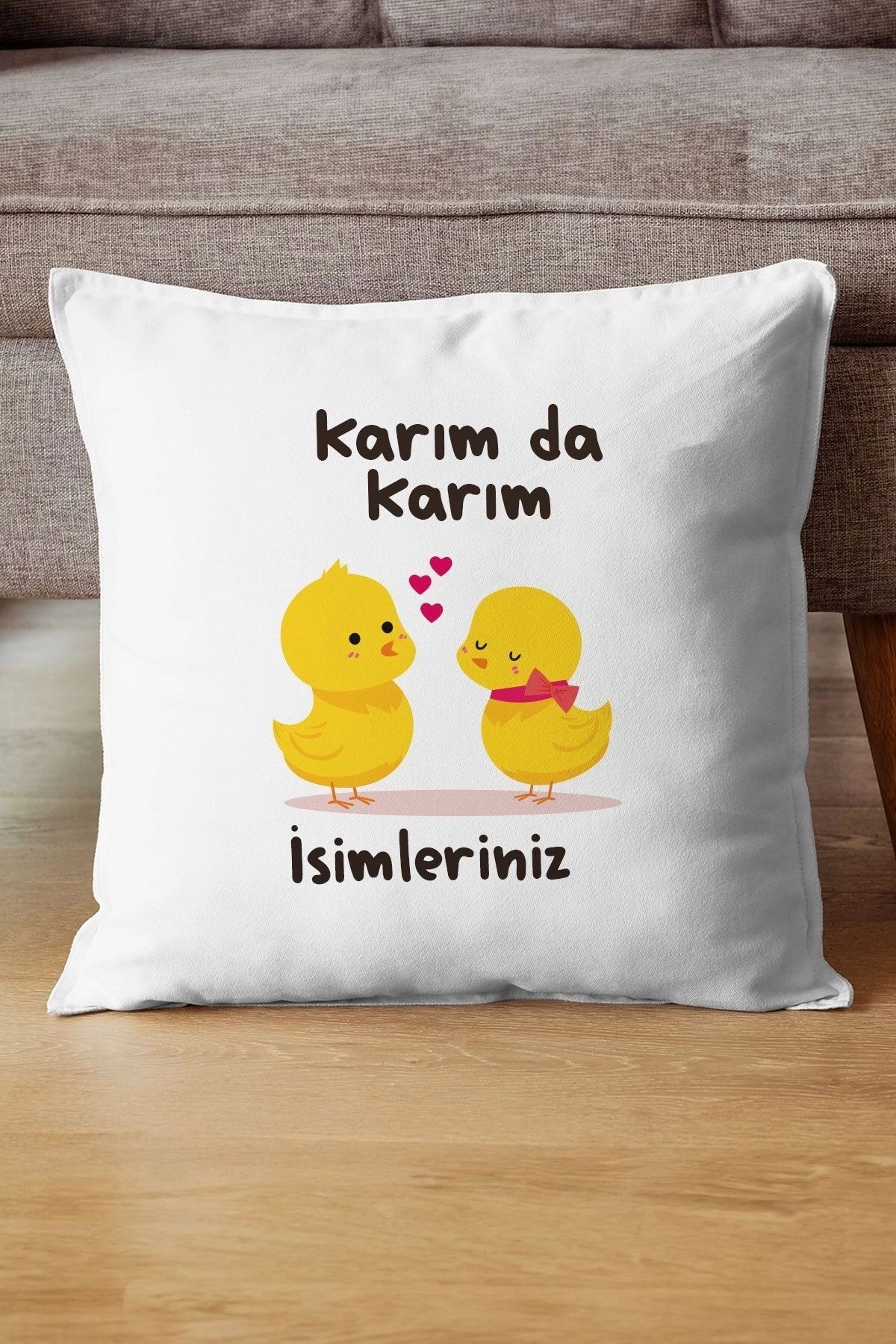 Kişiye Özel Kocam da Kocam - Karım da Karım Tasarımlı Yastık Kılıfı