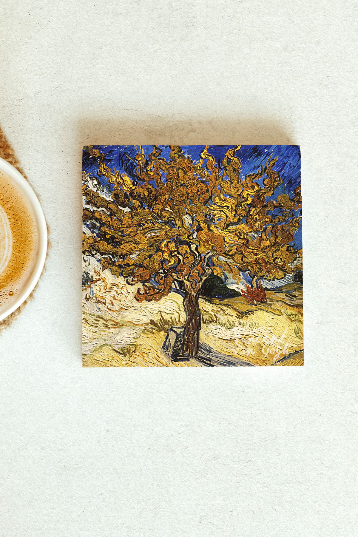 Vincent Van Gogh Serisi Tekli Taş Bardak Altlığı