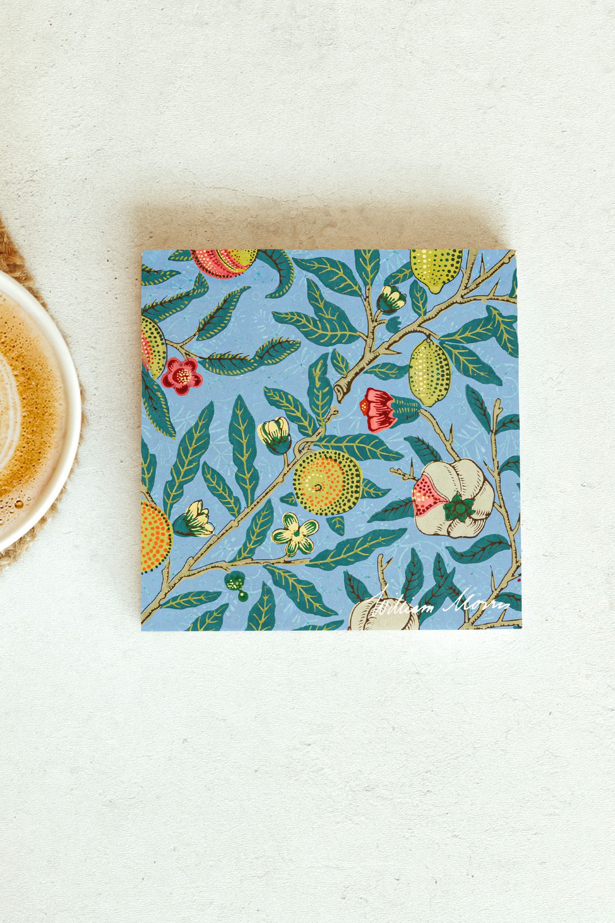 William Morris Serisi Tekli Taş Bardak Altlığı