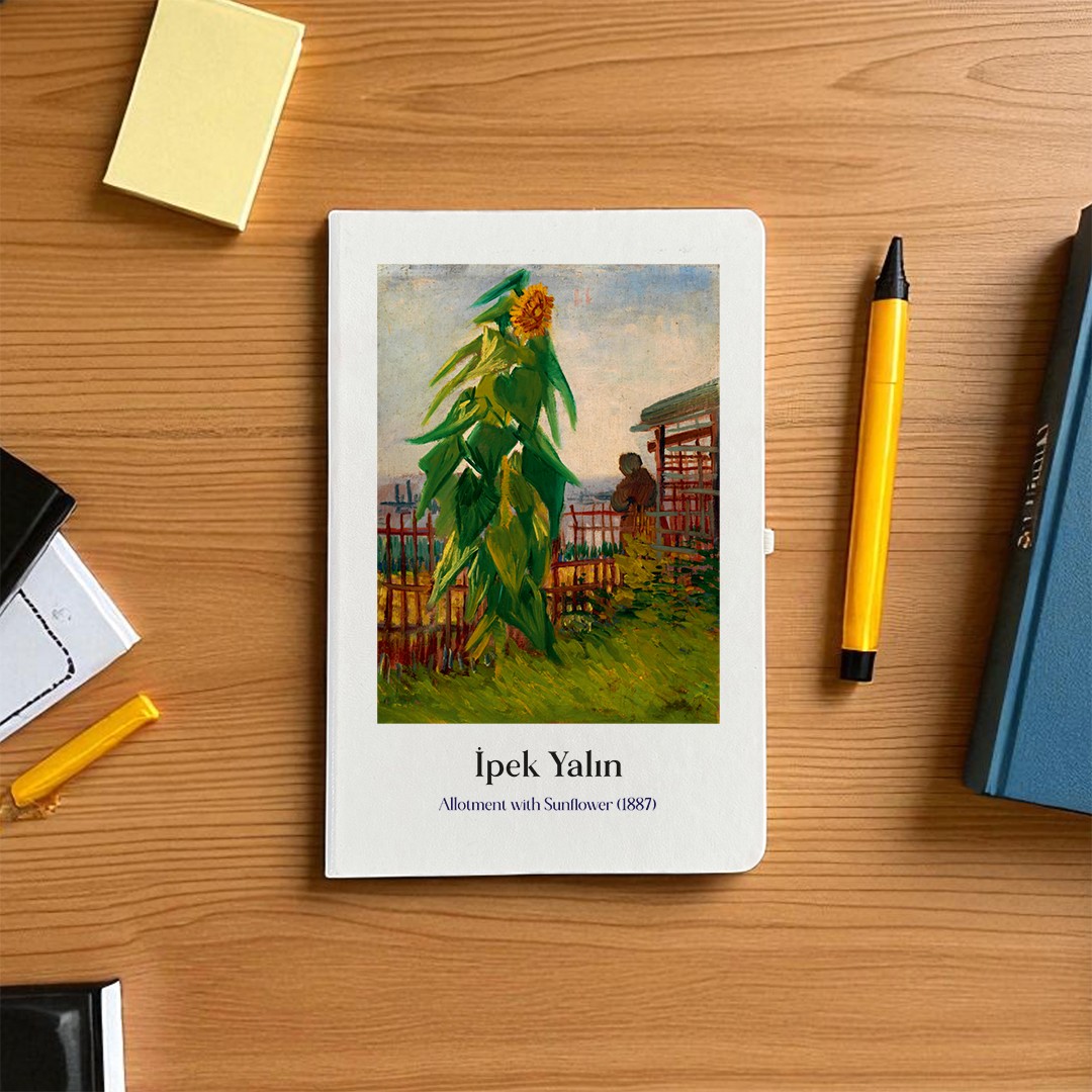 Allotment with Sunflower – Vincent van Gogh Tasarımlı Kişiye Özel Sert Kapak Defter
