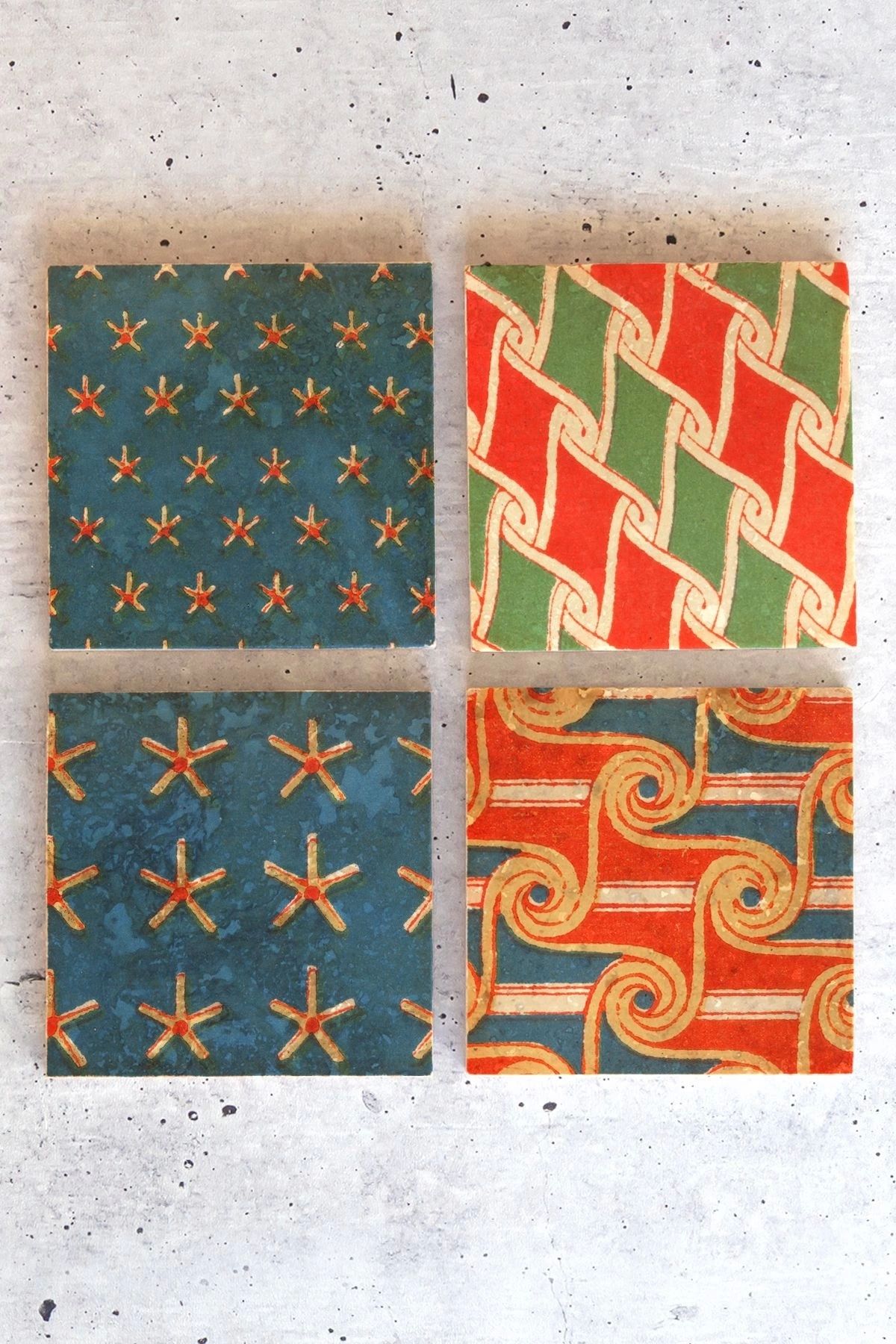 Desenler 4lü Set Taş Bardak Altlığı Desen01