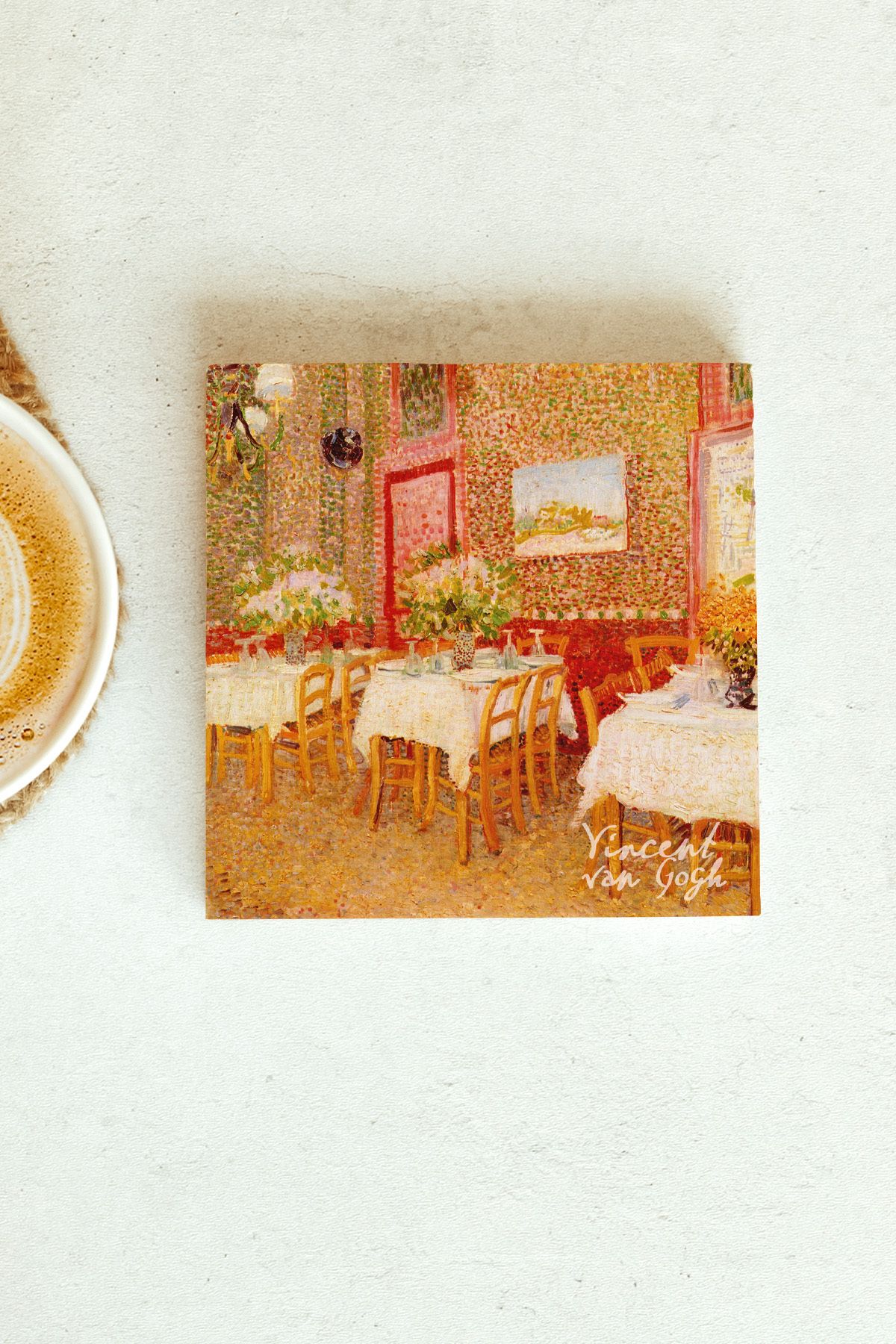 Vincent Van Gogh Serisi Tekli Taş Bardak Altlığı