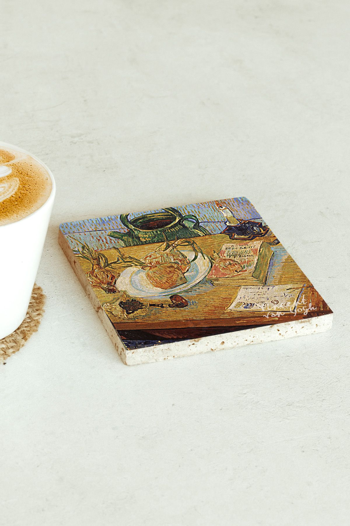 Vincent Van Gogh Serisi Tekli Taş Bardak Altlığı