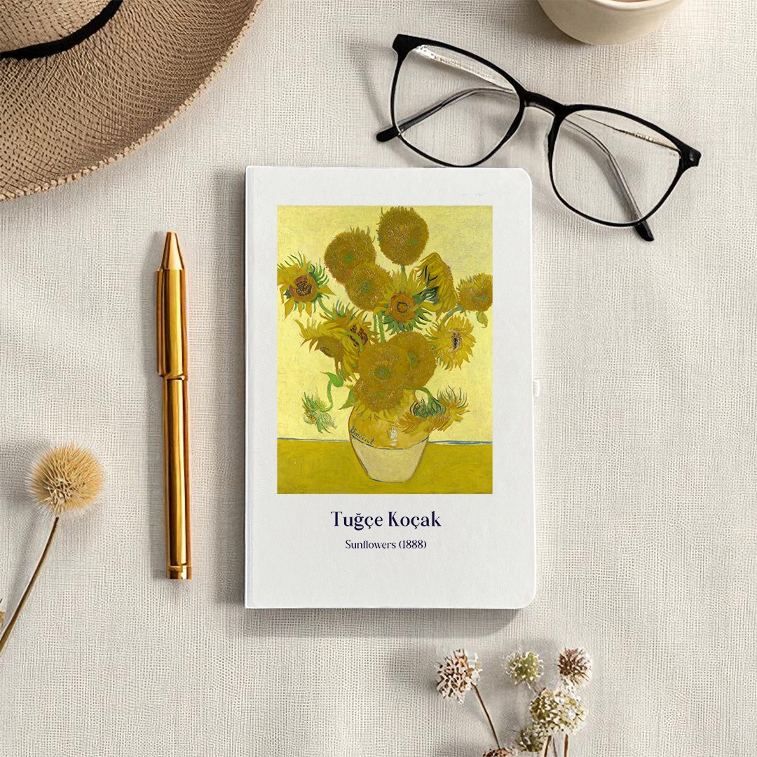Sunflowers – Vincent van Gogh Tasarımlı Kişiye Özel Sert Kapak Defter