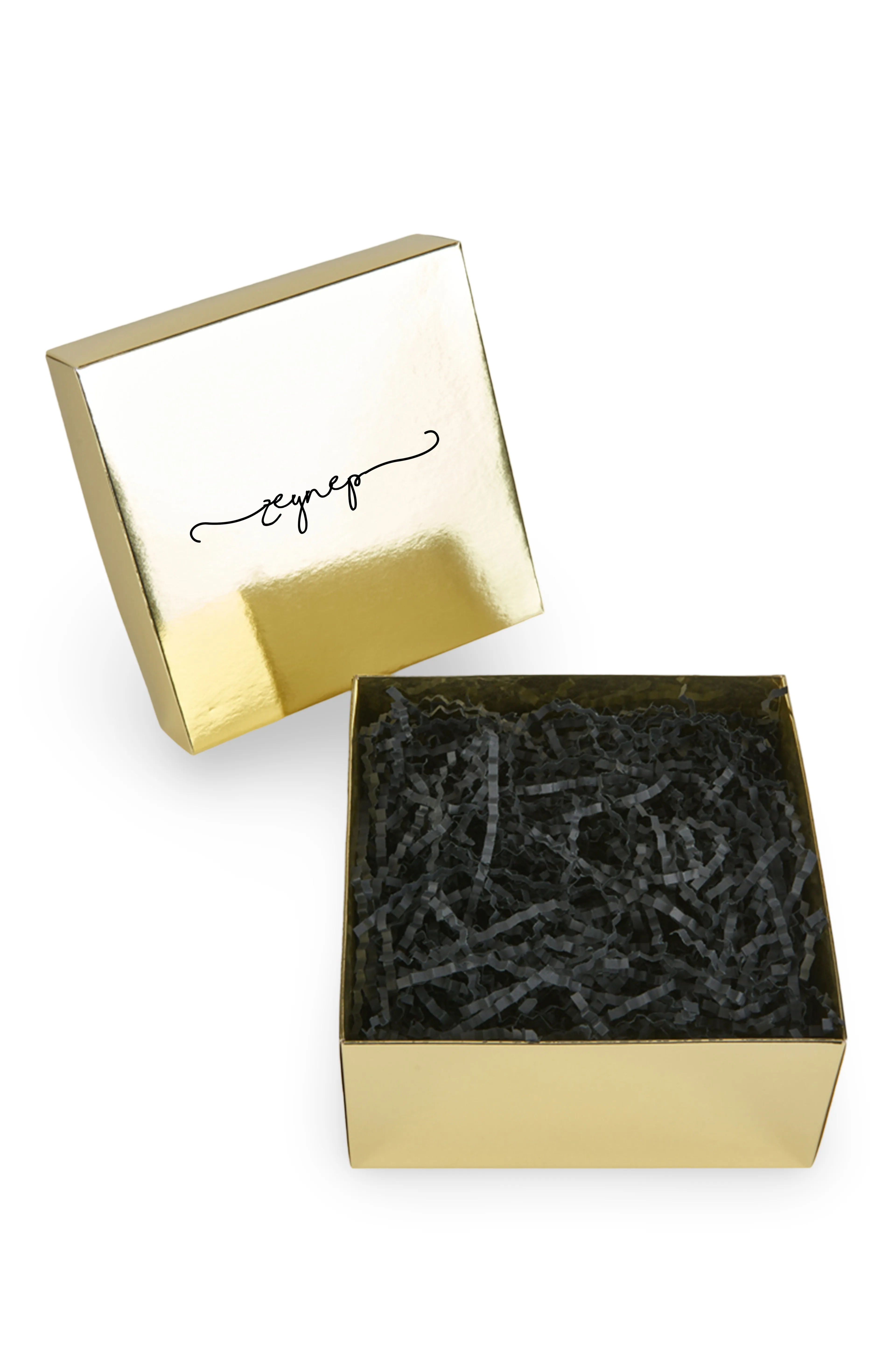 Kişiye Özel İsimli Gold Renk Boş Hediye Kutusu