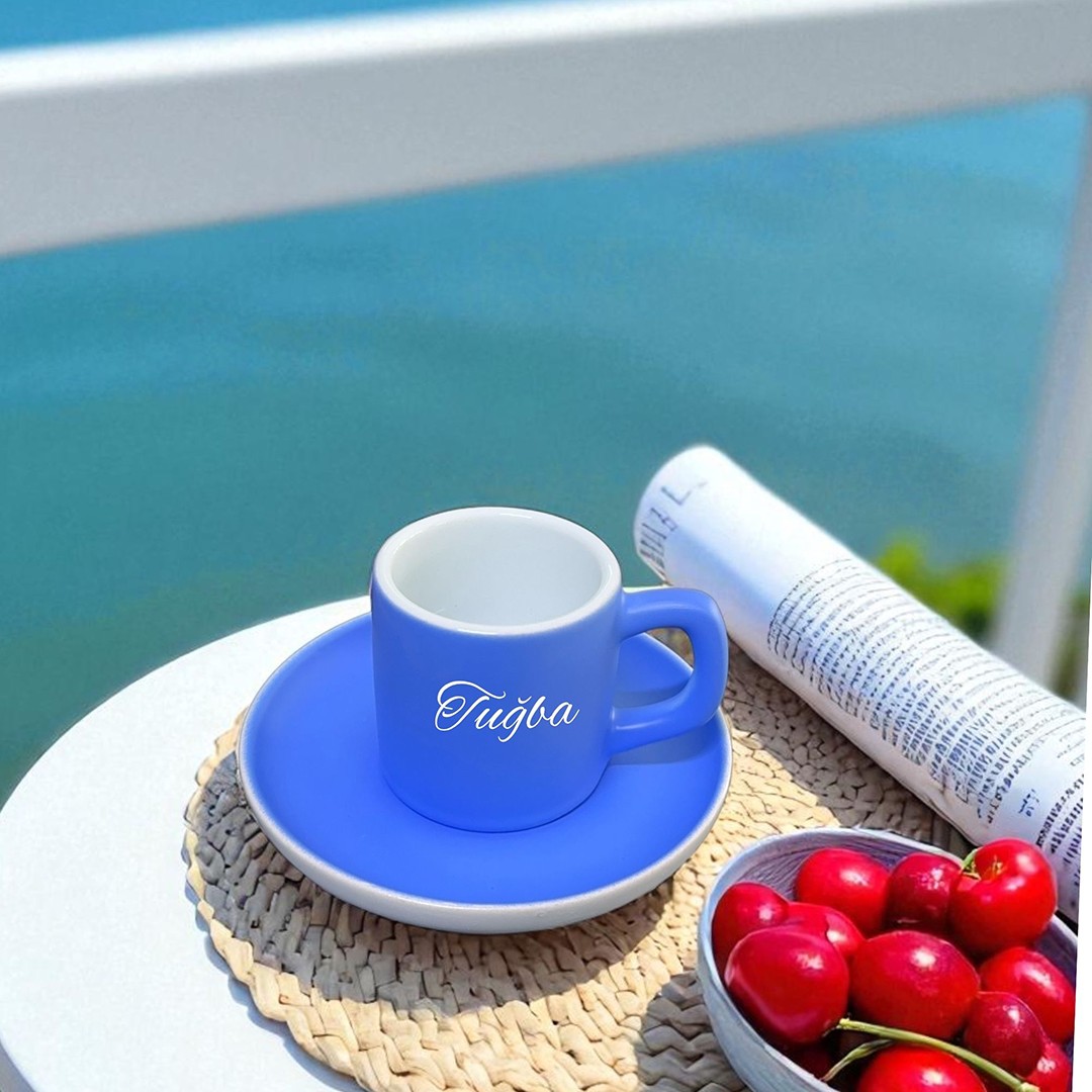Dot Cup – Esinti Mavisi Kişiye Özel Türk Kahvesi Fincanı