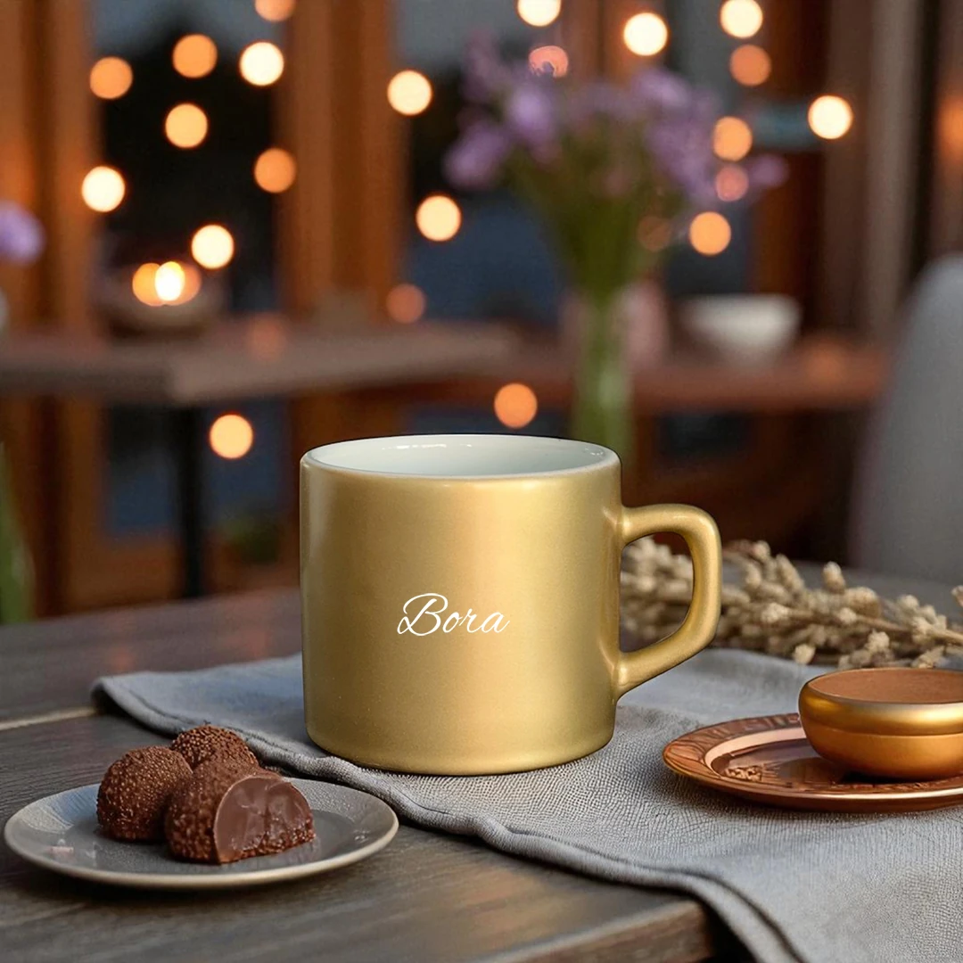 Core Short – Karamel Işıltısı Kişiye Özel Seramik Kupa